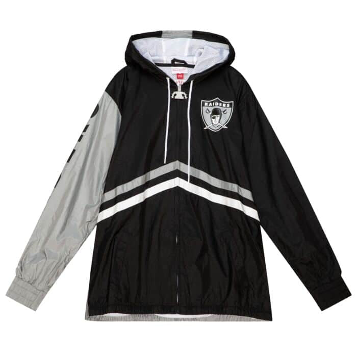 Mitchell & Ness Men's Oakland Raiders Undeniable Full Zip Nfl Windbreaker Hood