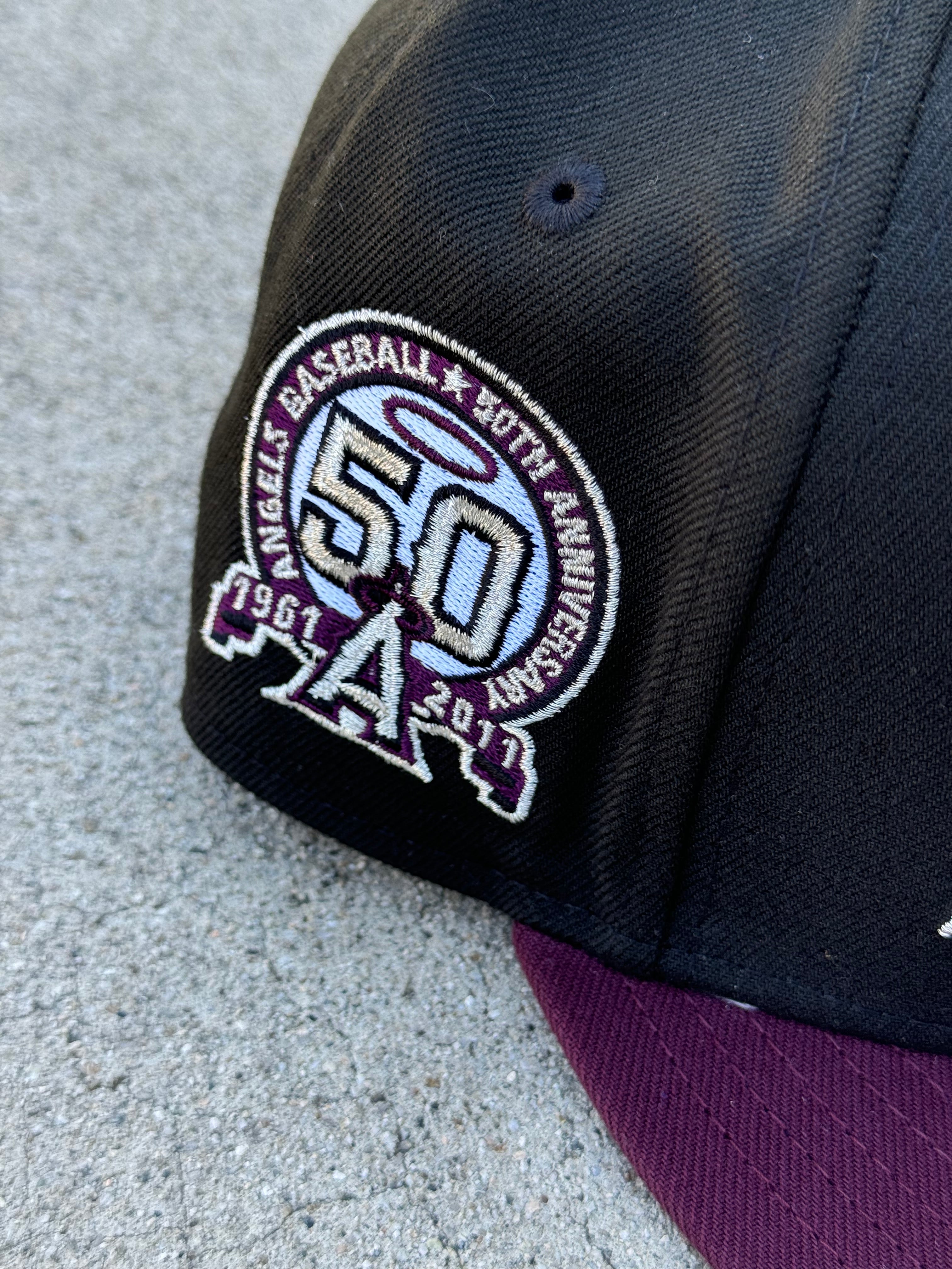 Anaheim Angels 2 Tone Black Burgundy Grey UV 50th Anniversary