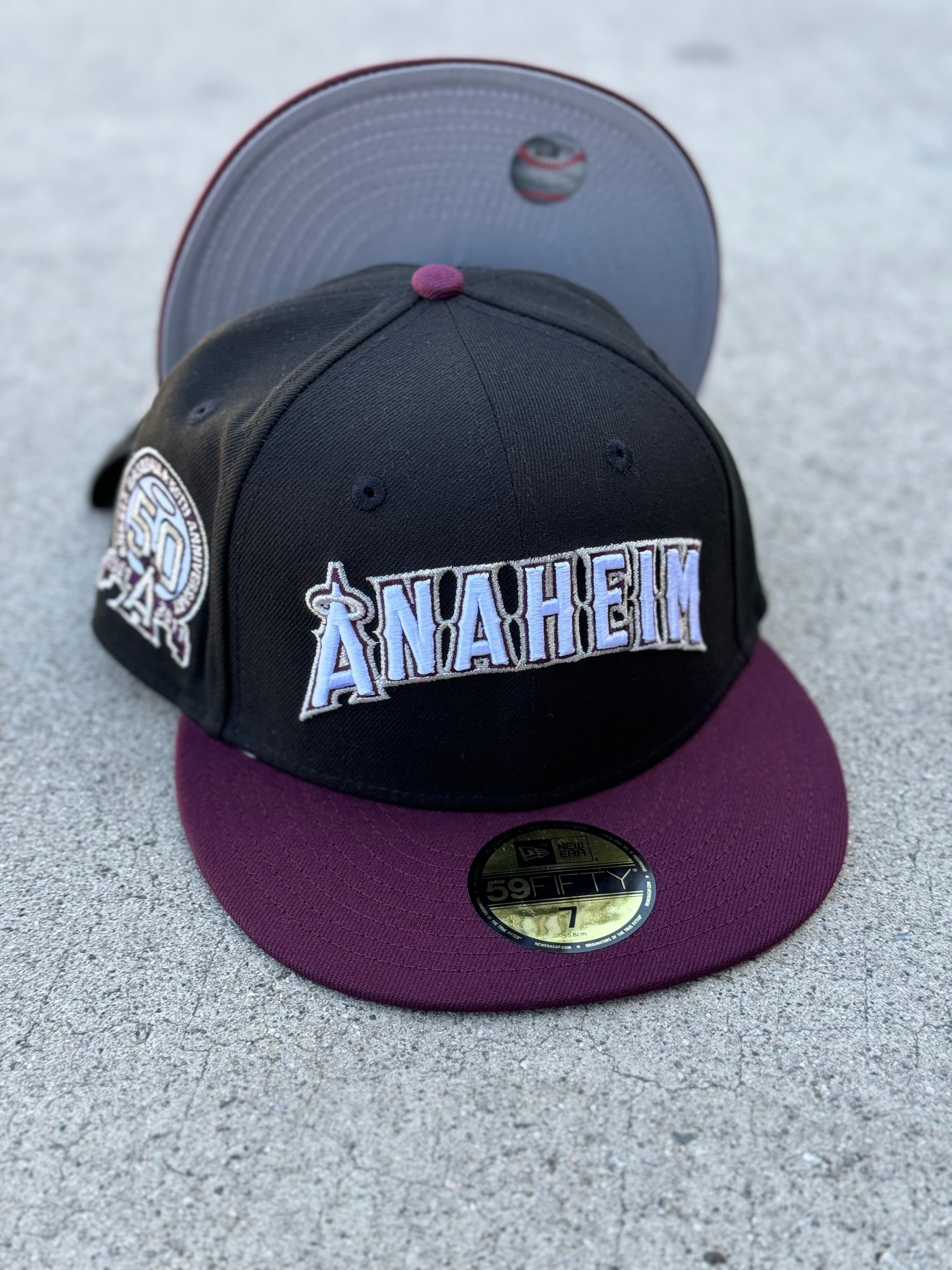 Anaheim Angels 2 Tone Black Burgundy Grey UV 50th Anniversary
