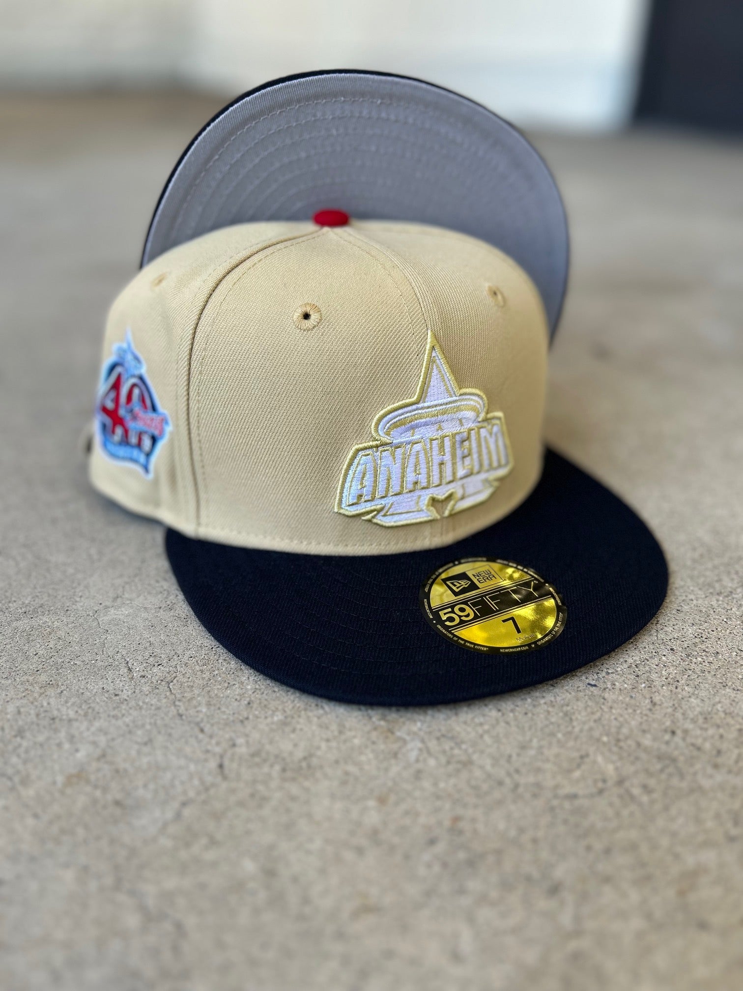 Anaheim Script 2 Tone Vegas Gold Navy 40TH Patch