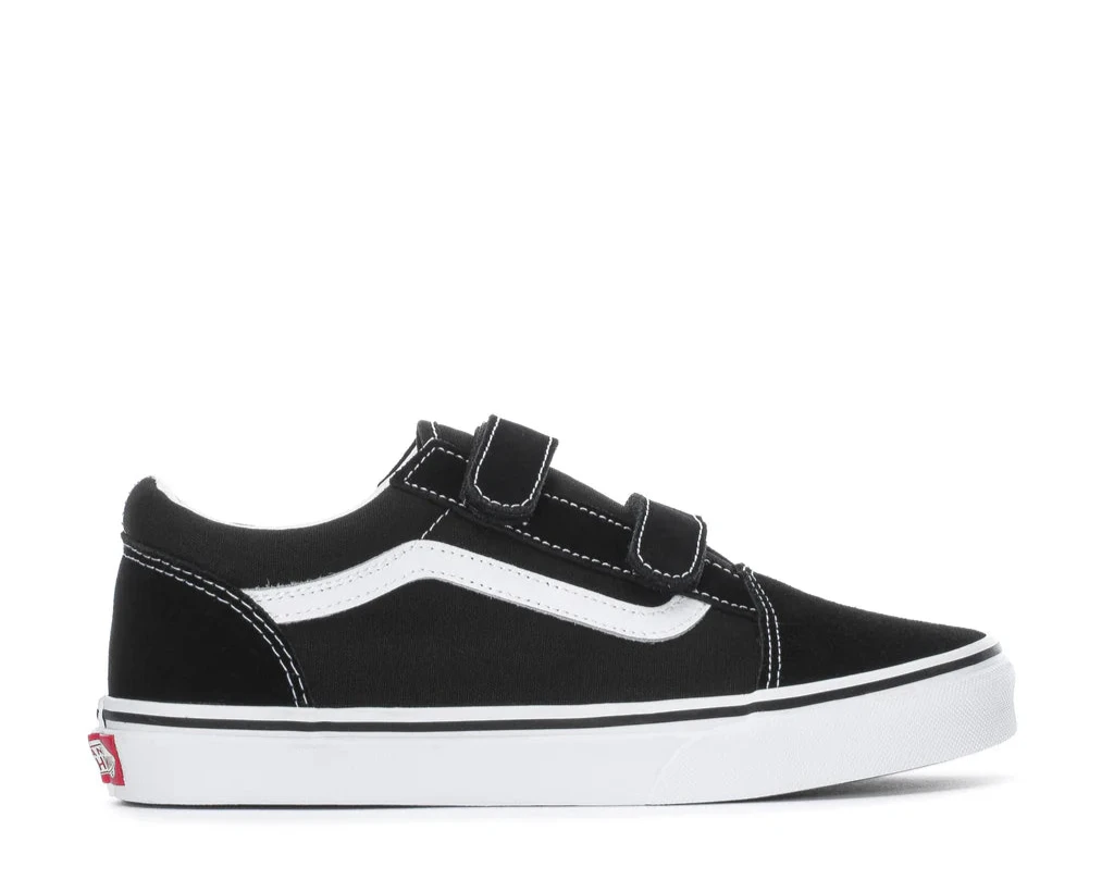 Old Skool Velcro Kids Black White