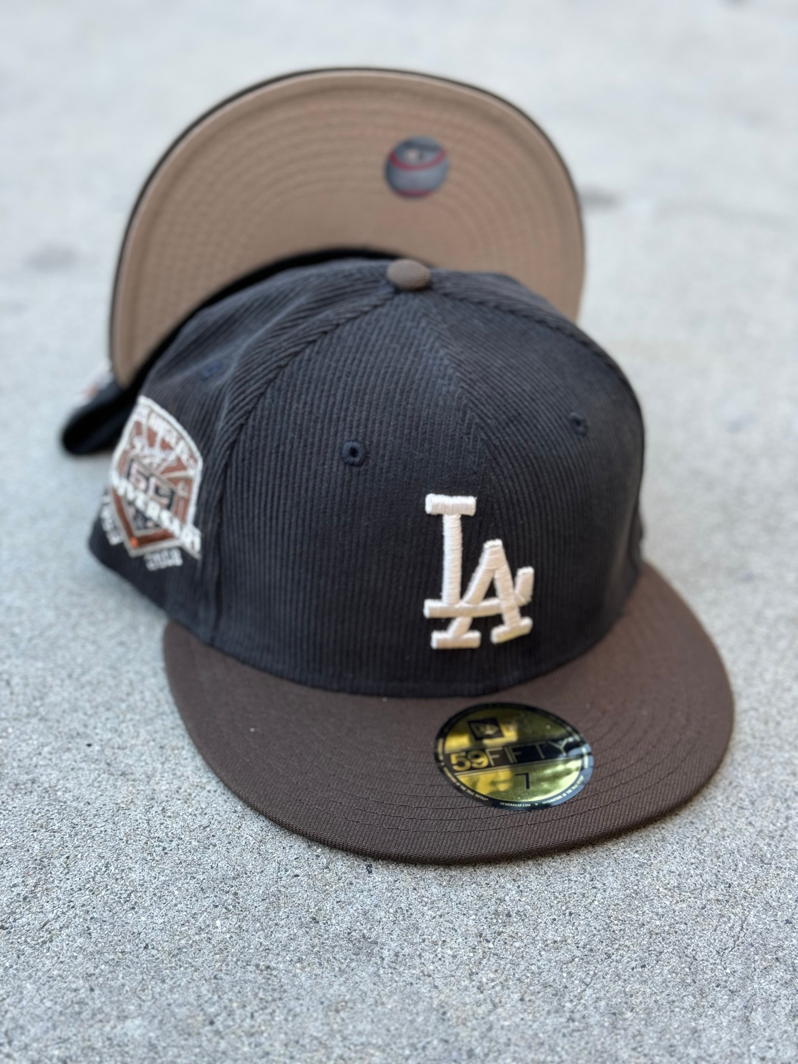 Los Angeles Dodgers 2Tone Cord Black brown 50th Patch