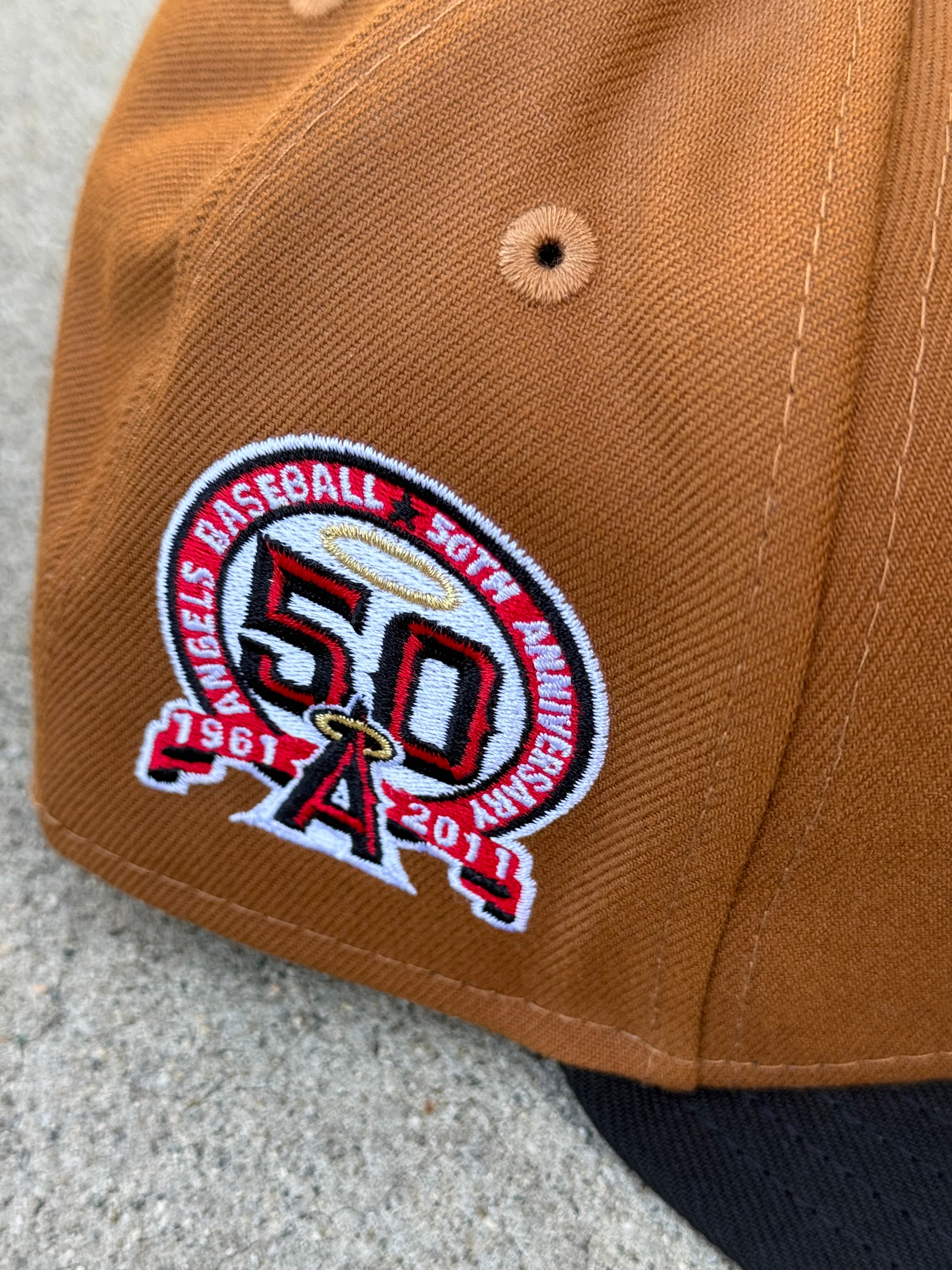Anaheim Angels 2Tone Peanut Black Red UV 50th Patch