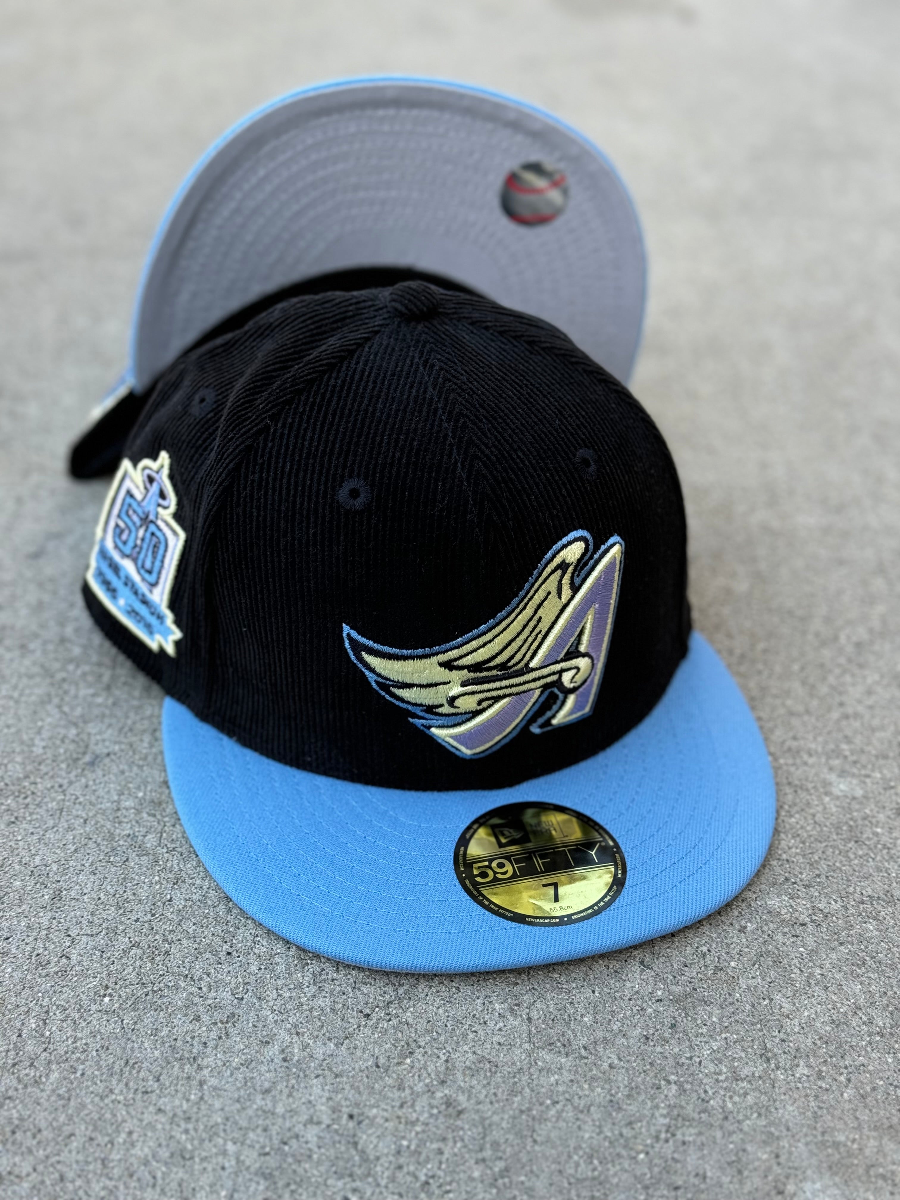 Anaheim Angels Wing 2Tone Cord Baby Blue Grey UV 50th Stadium Patch