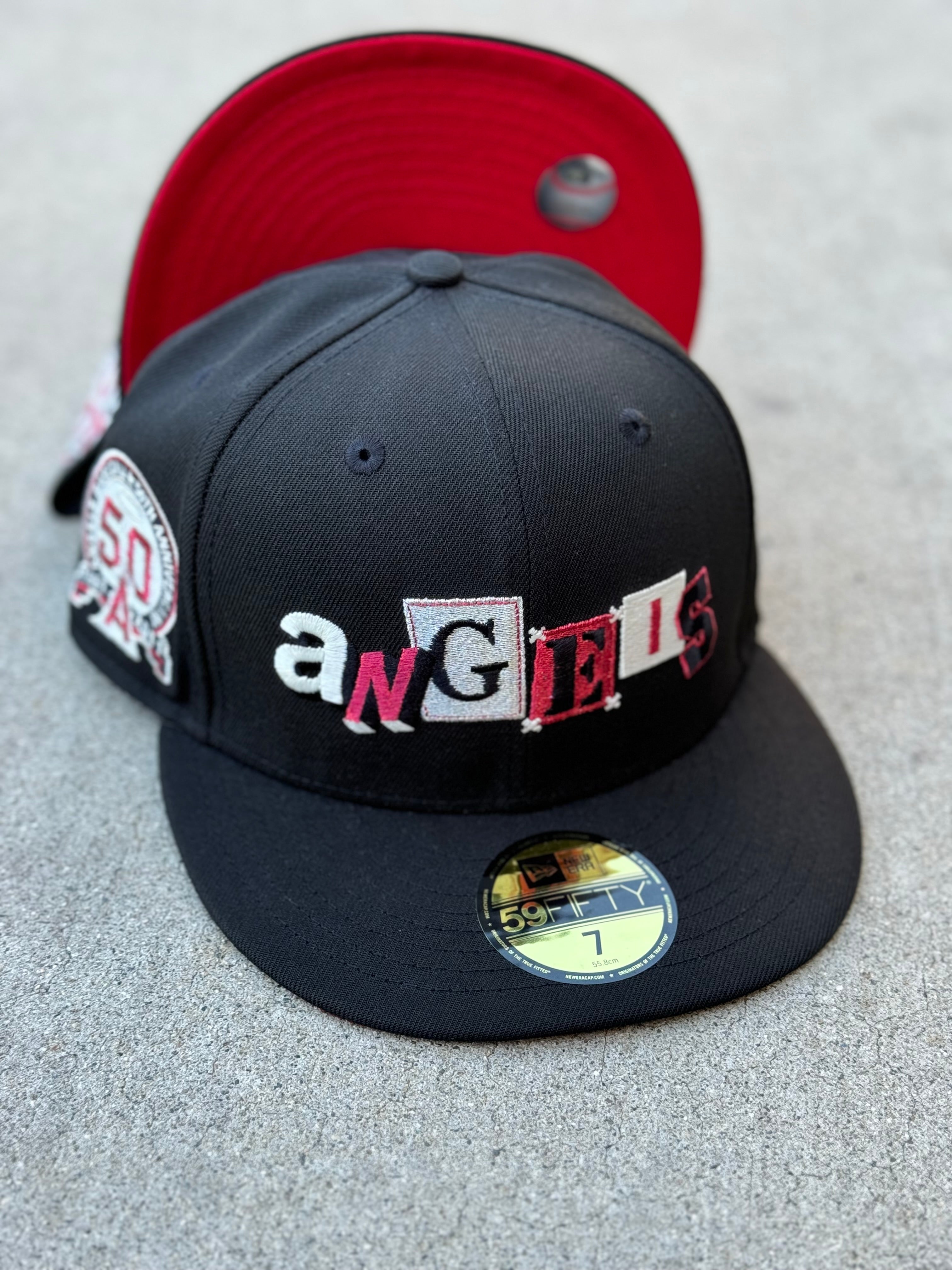 Anaheim Angels Script Black Red UV 50th Patch Glows In Dark