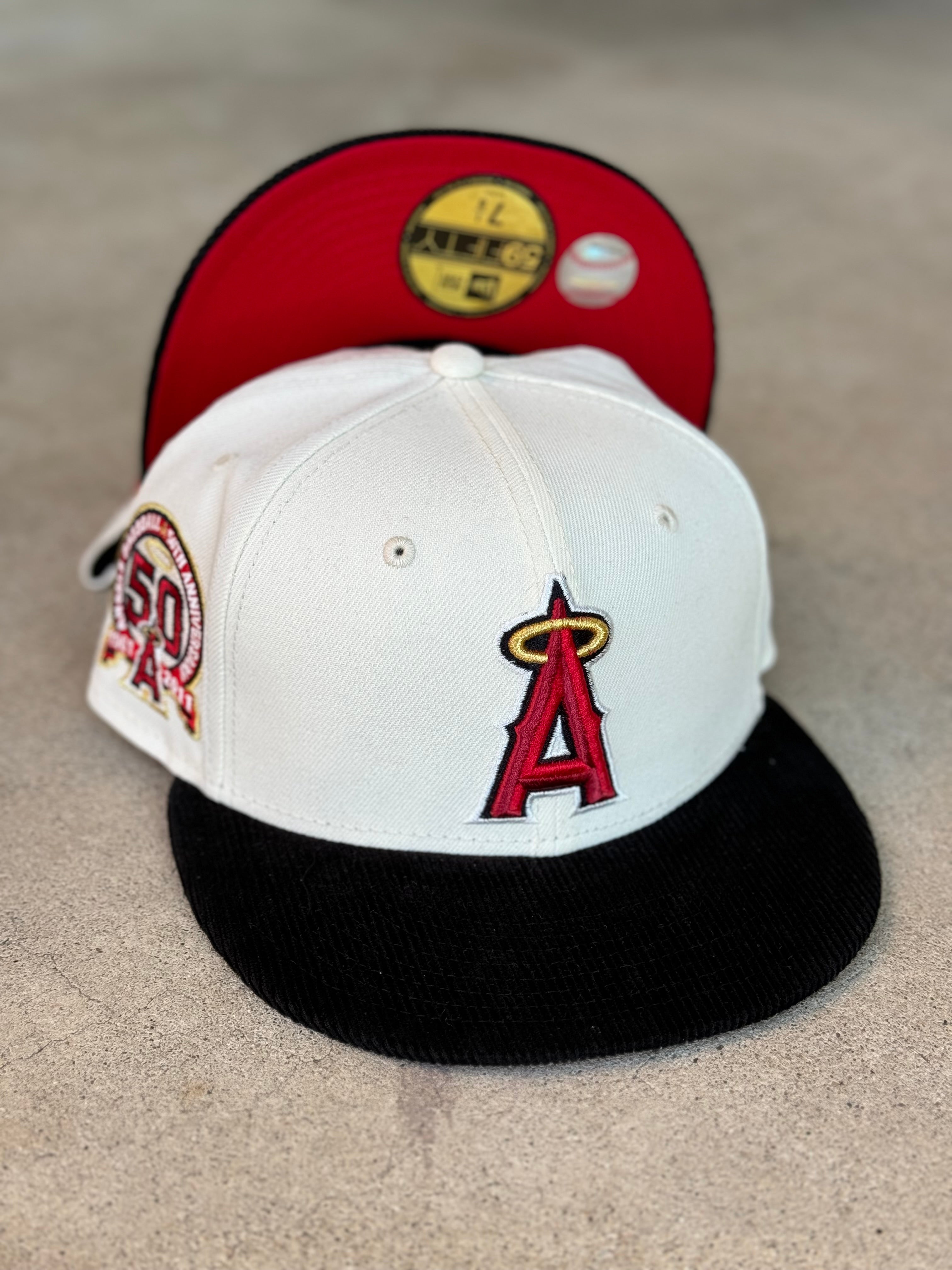 New Era Anaheim Angels 2 Tone Chrome Black Cordouray Brim 50th Patch