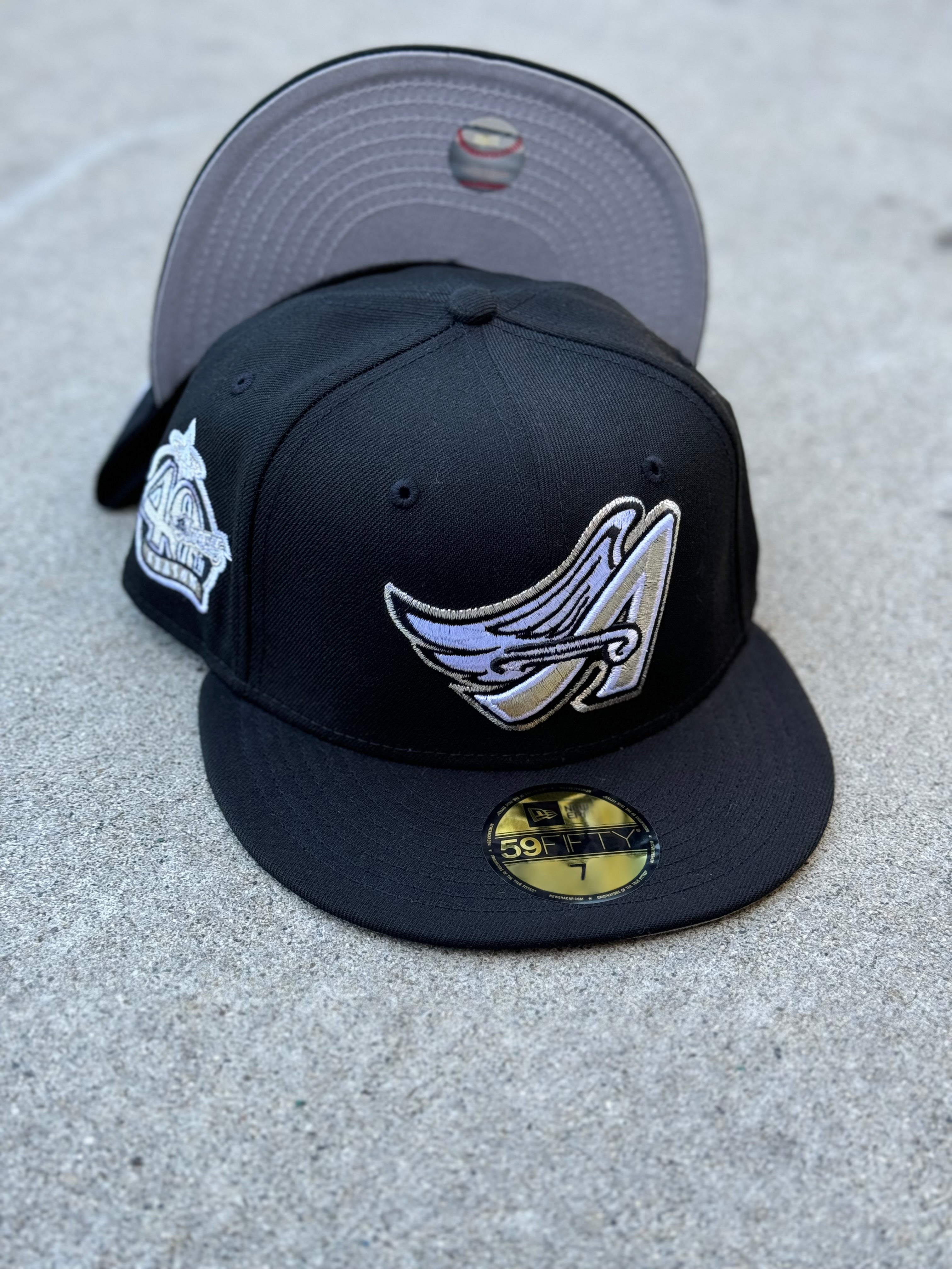 Anaheim Angels Black Wing Metallic Silver Grey UV  40th Patch