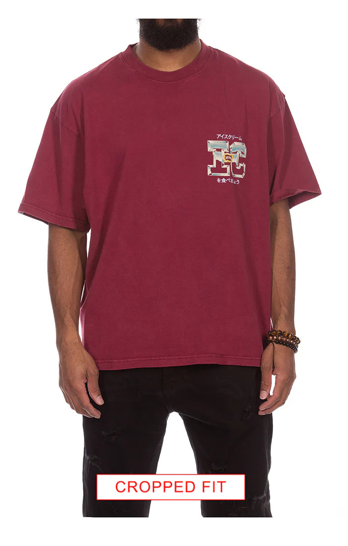 Ice Cream Stretch Limo Knit (Crop Fit) Burgundy