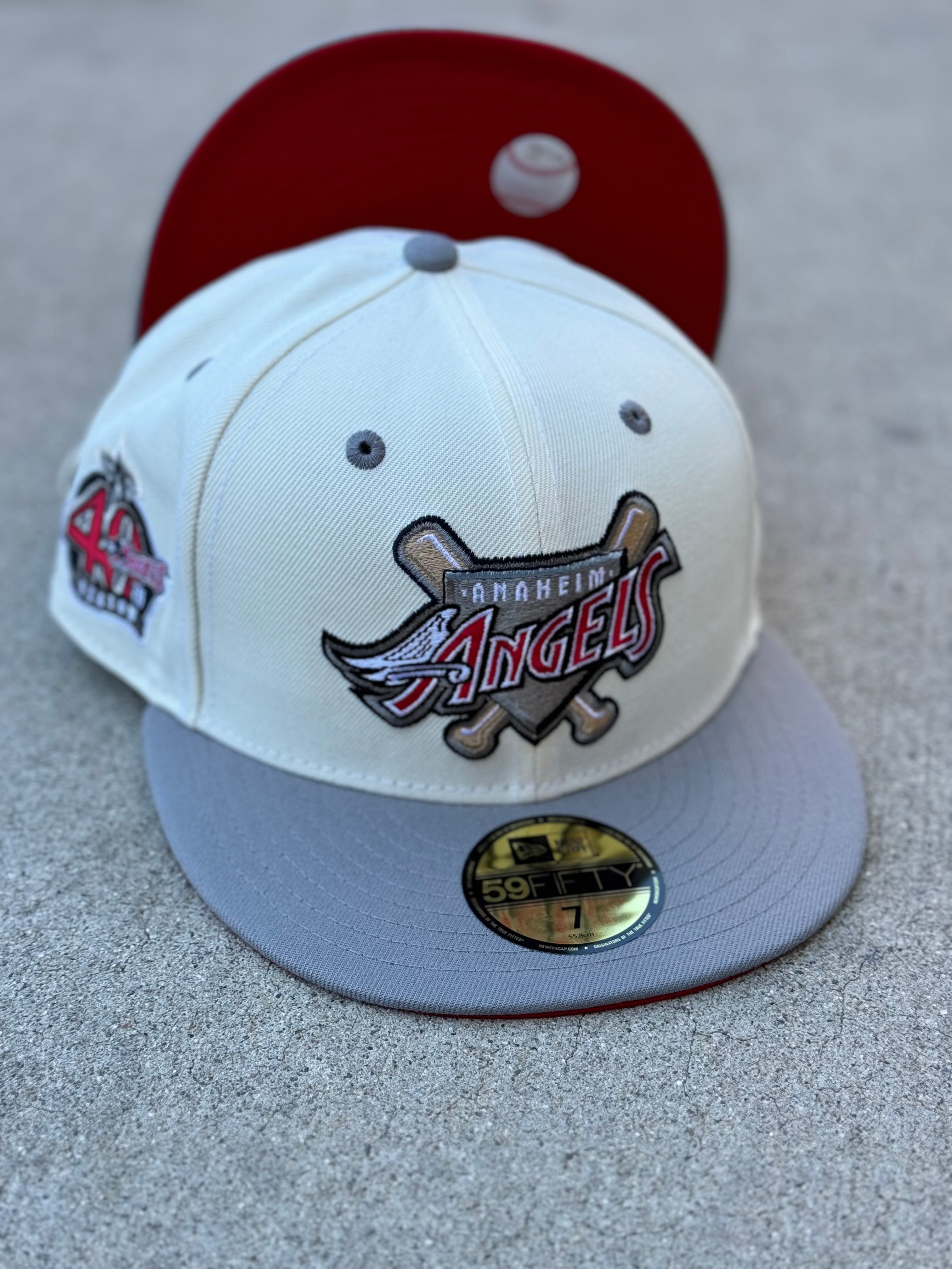 Anaheim Angels Script Bat Chrome Grey Red UV 40th Anniversary
