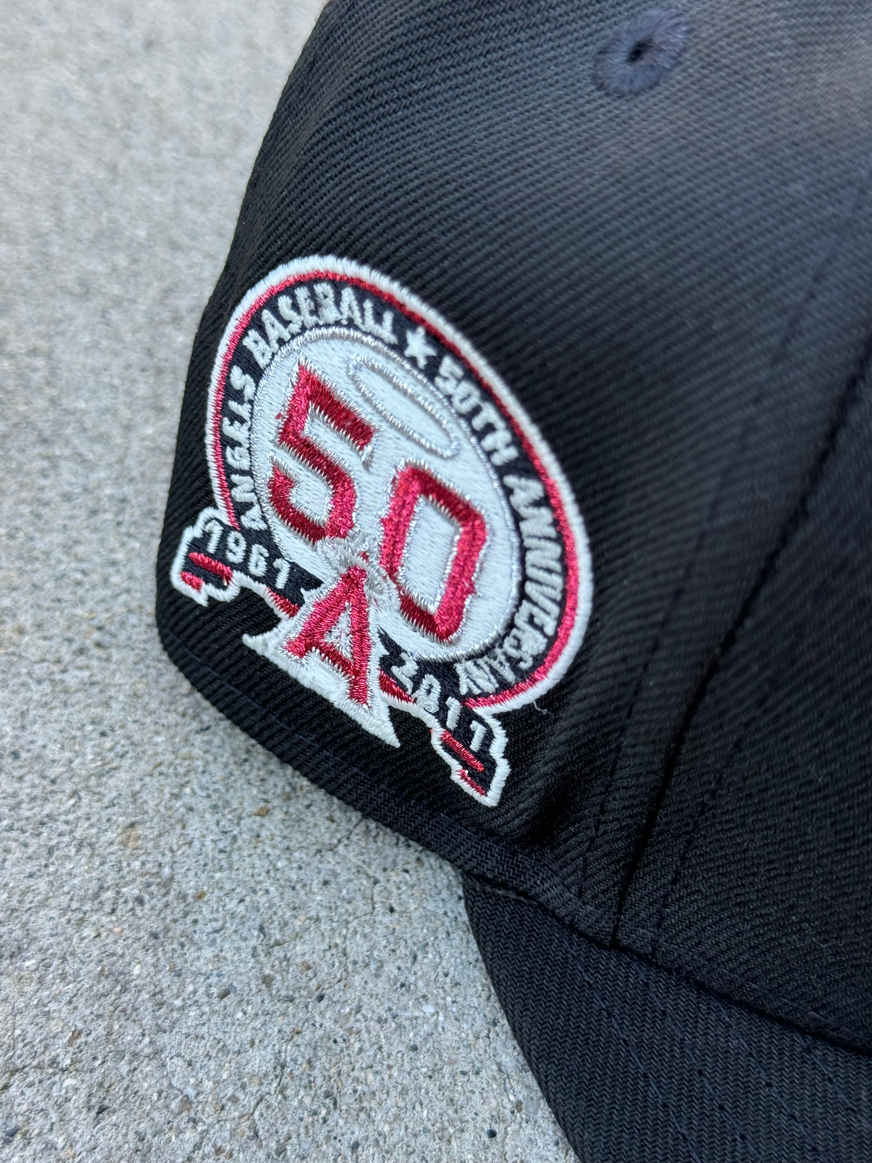 Anaheim Angels Script Black Red UV 50th Patch Glows In Dark