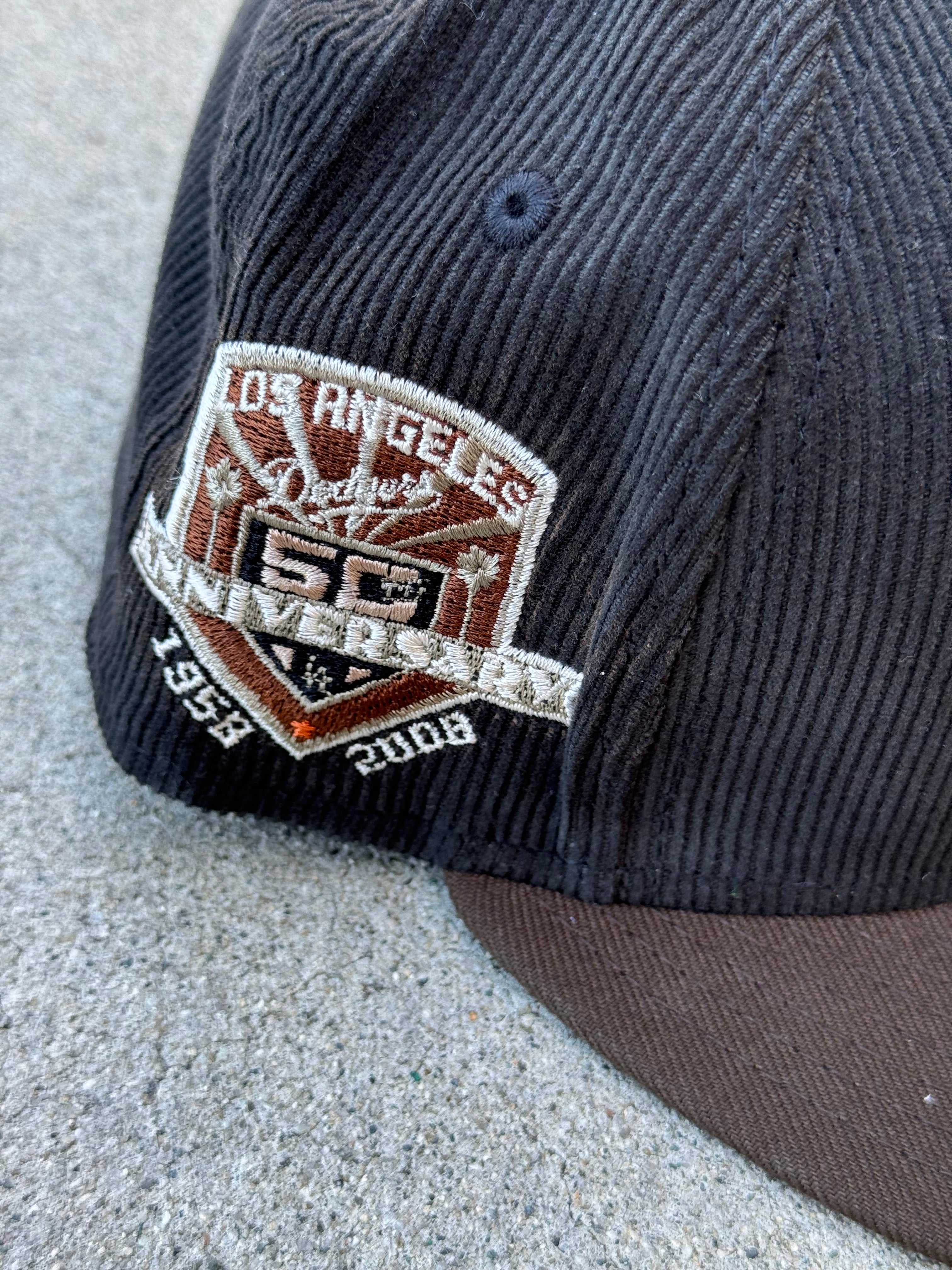 Los Angeles Dodgers 2Tone Cord Black brown 50th Patch