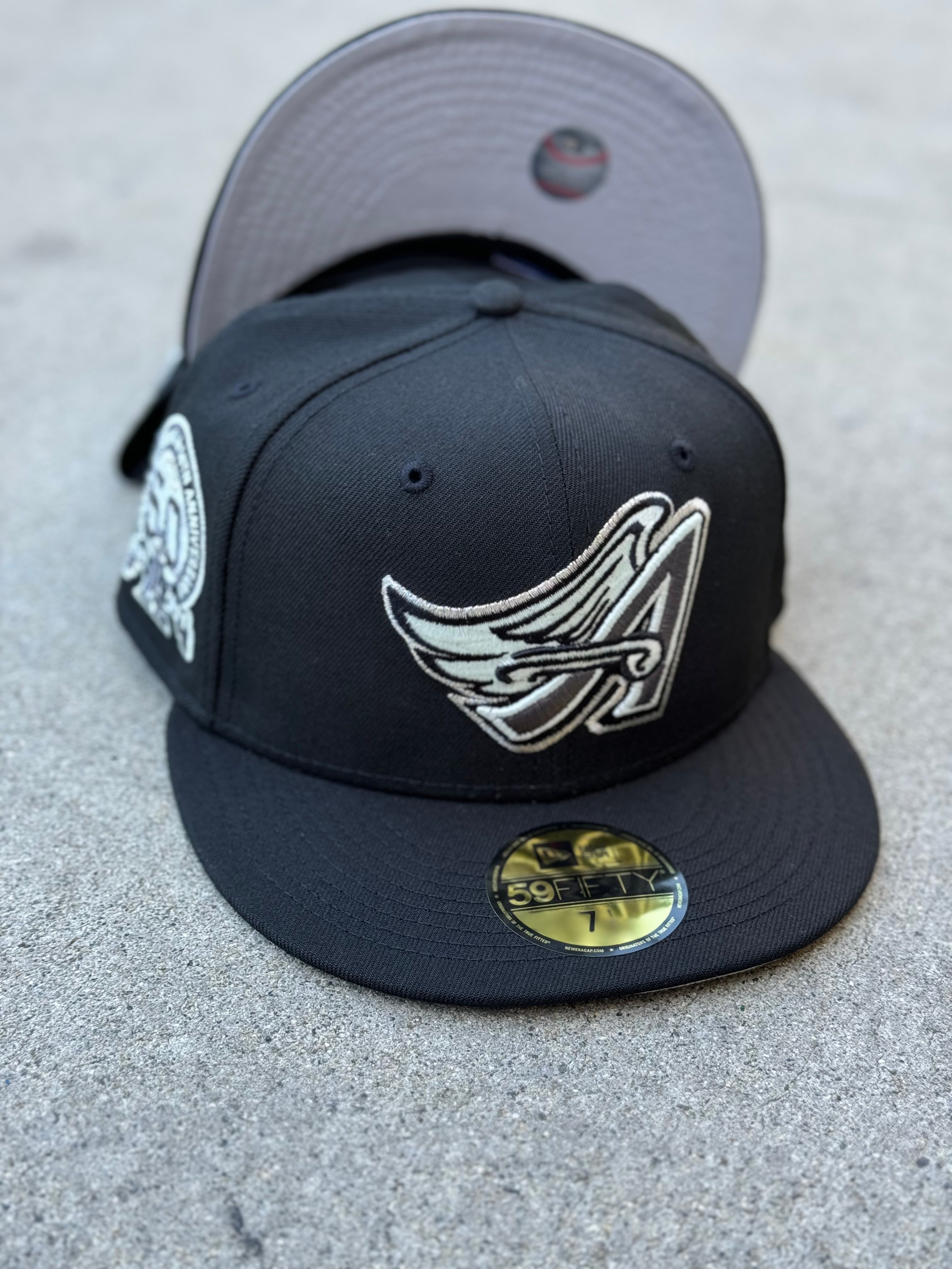 Anaheim Angels Wing Black Grey UV Glow In The Dark Stitching 50th