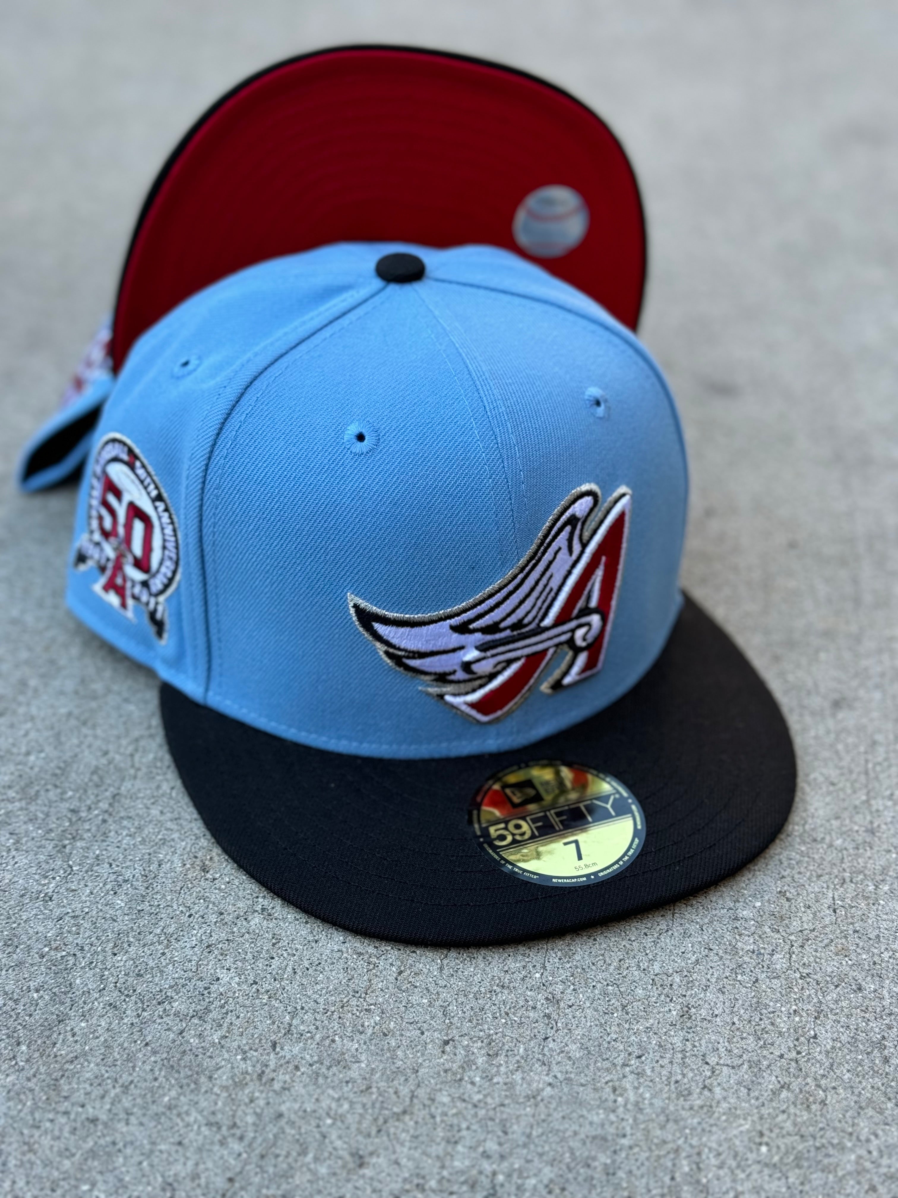 Anaheim Angels 2Tone Baby Blue Black Red UV 50th Patch