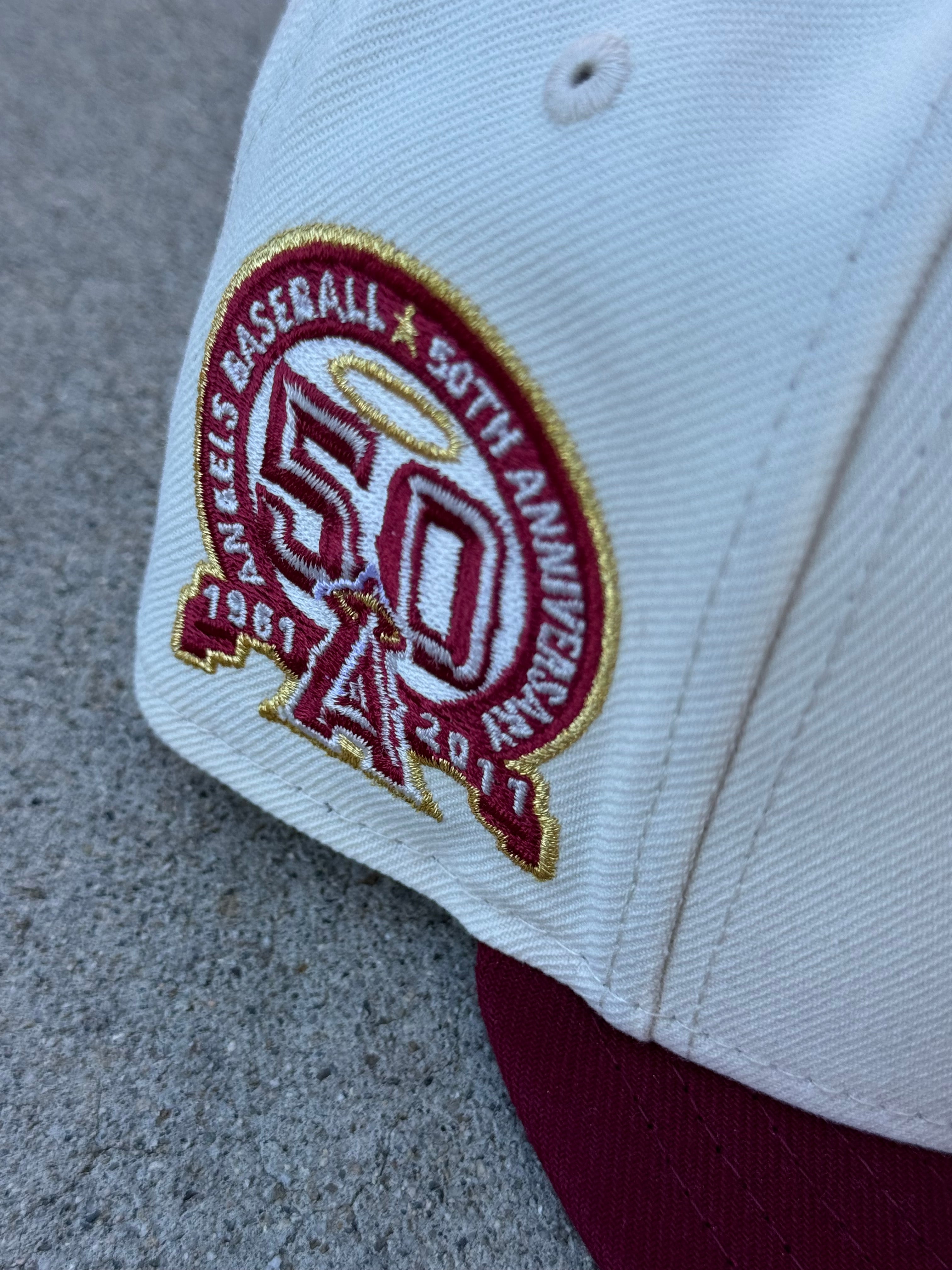 Anaheim Angels 2Tone Chrome Maroon Grey UV 50th Patch