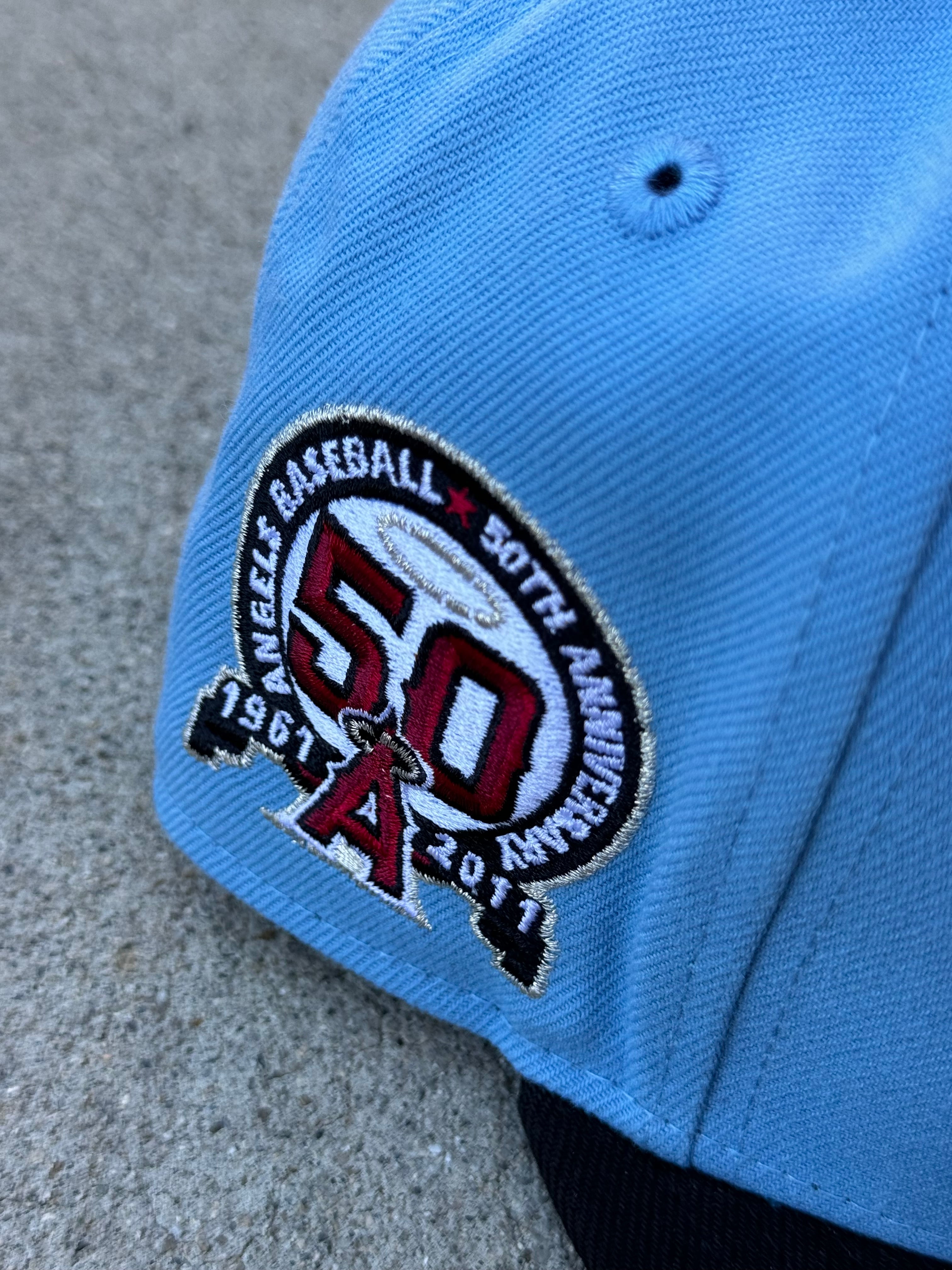 Anaheim Angels 2Tone Baby Blue Black Red UV 50th Patch