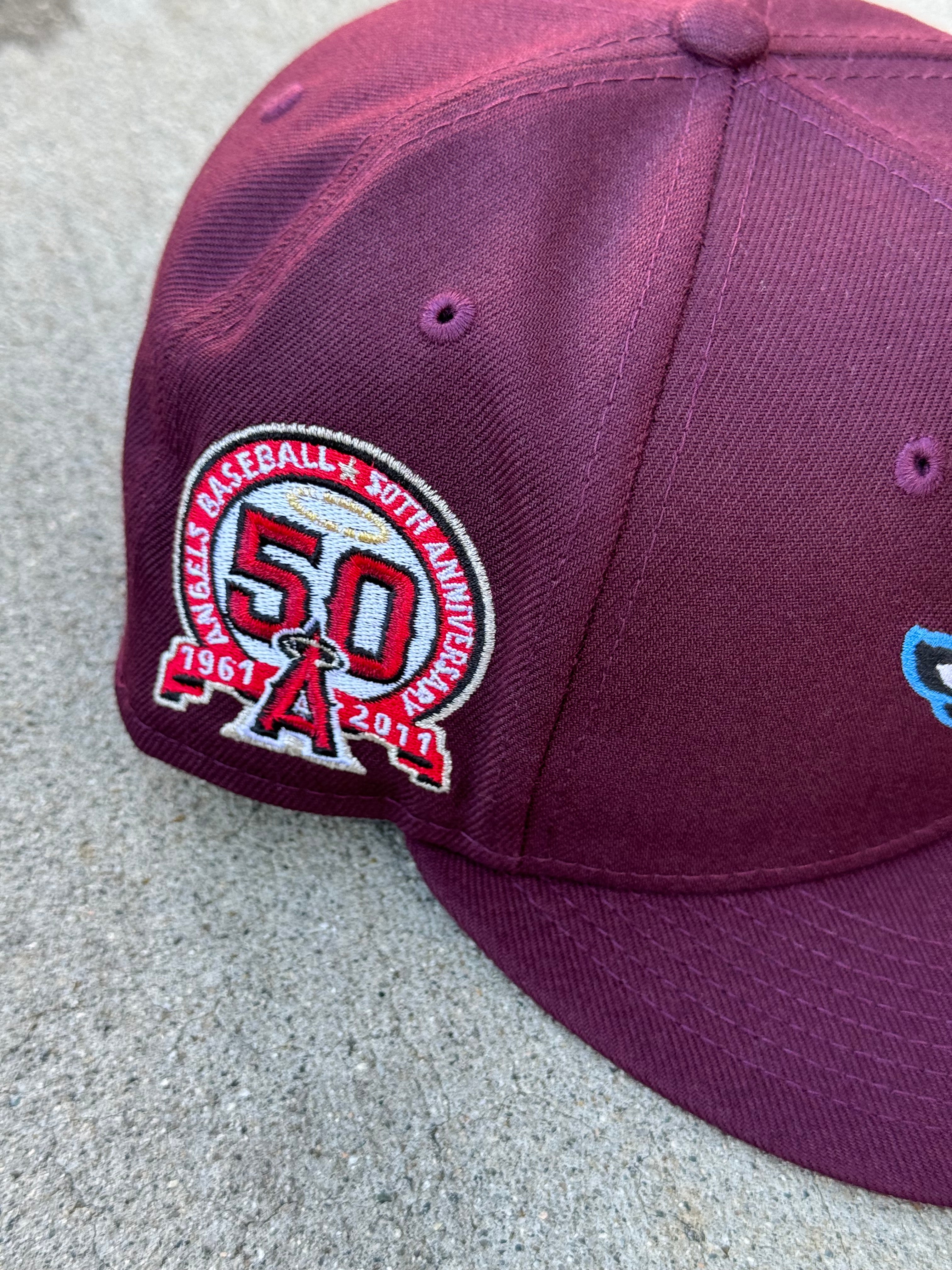 Anaheim Angels Wing Burgundy Grey UV 50th Anniversary