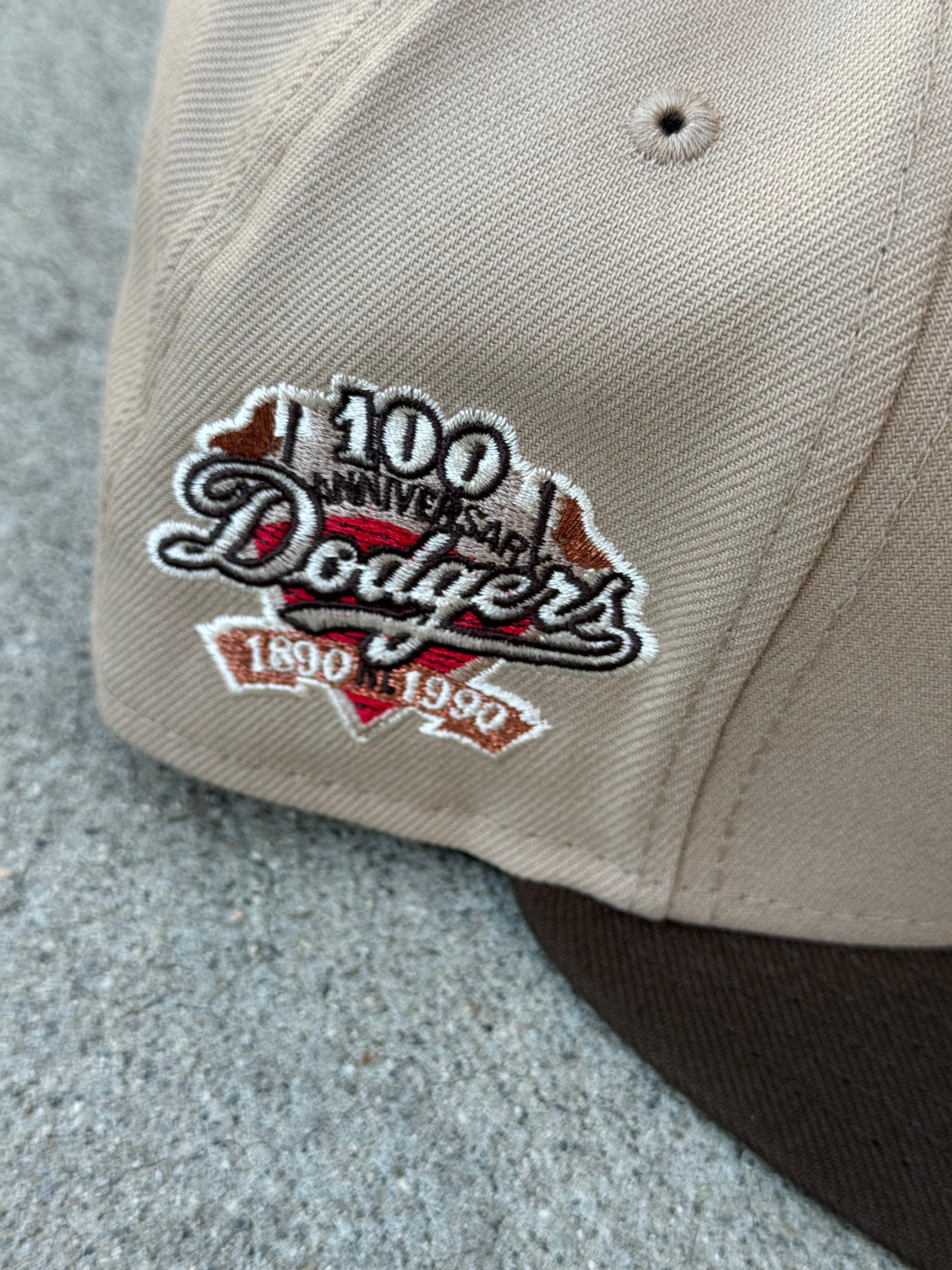 LA Dodgers 2tone Khaki Brown 100th Anniversary Patch