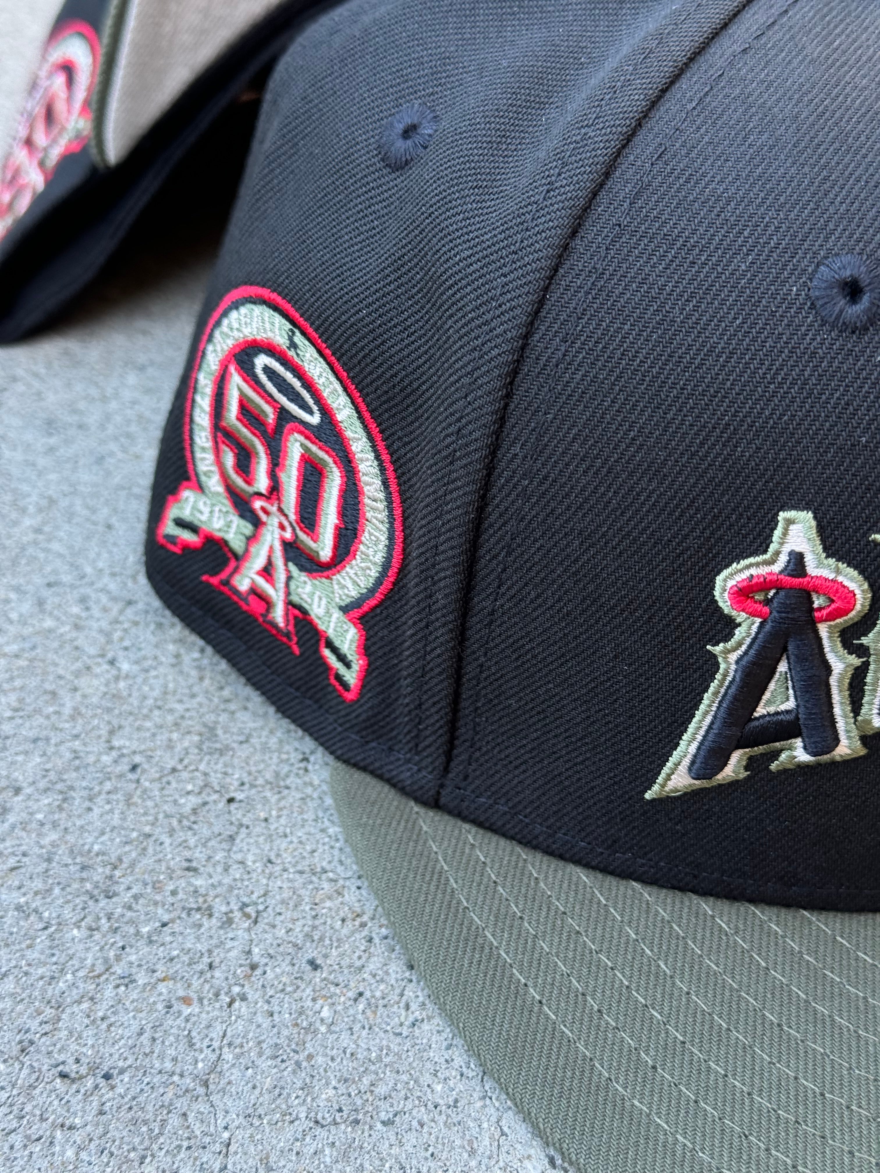 Anaheim Angels 2Tone Black Olive Cream UV 50th Patch