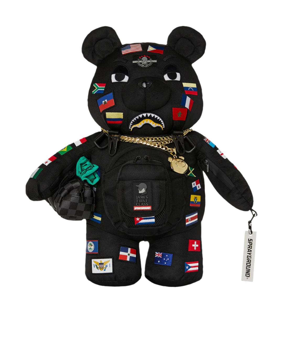 JAMES FIRST CLASS GLOBAL FLAGS MONEYBEAR BACKPACK