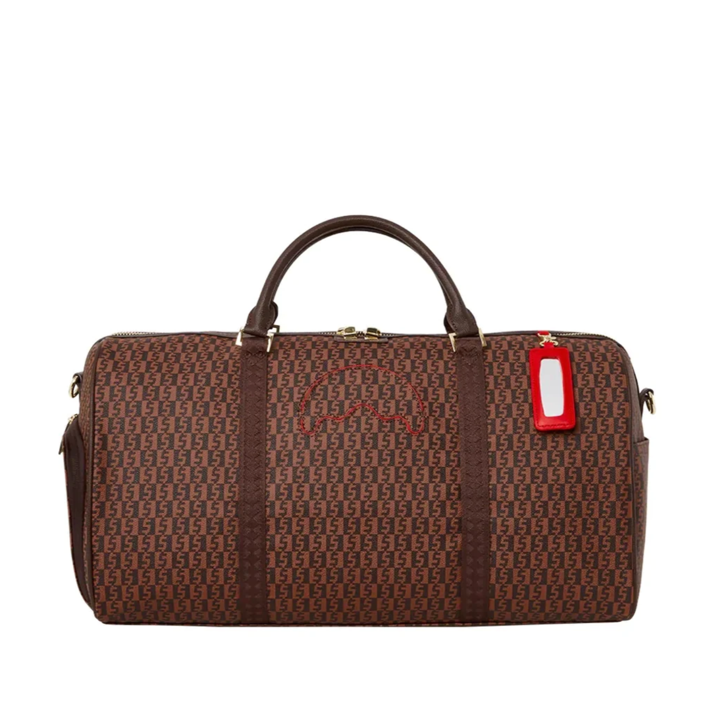 Money Check Zippered Sneaker Pocket New