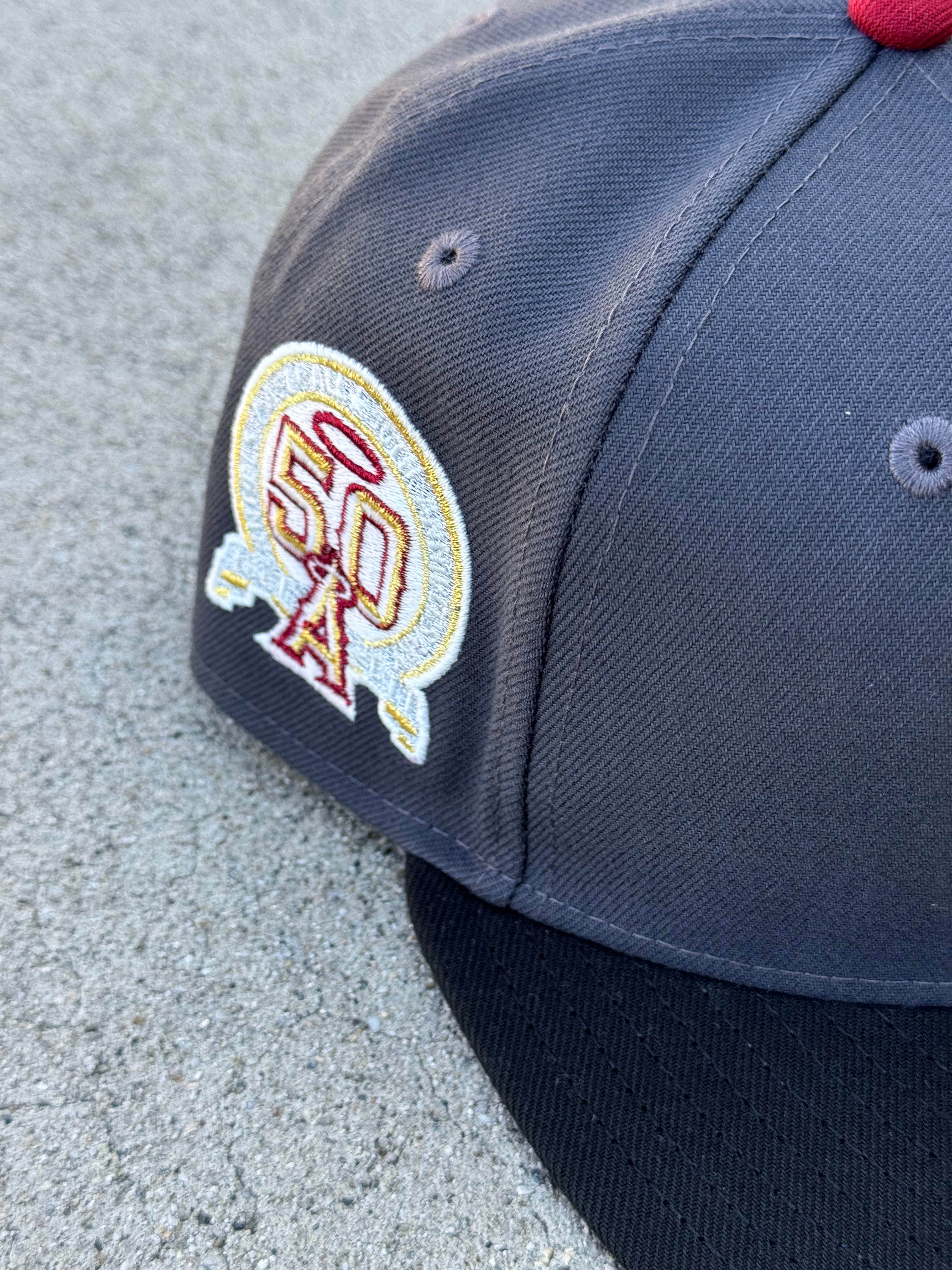 Anaheim Angels 2Tone Grey Black Maroon UV 50th Anniversary