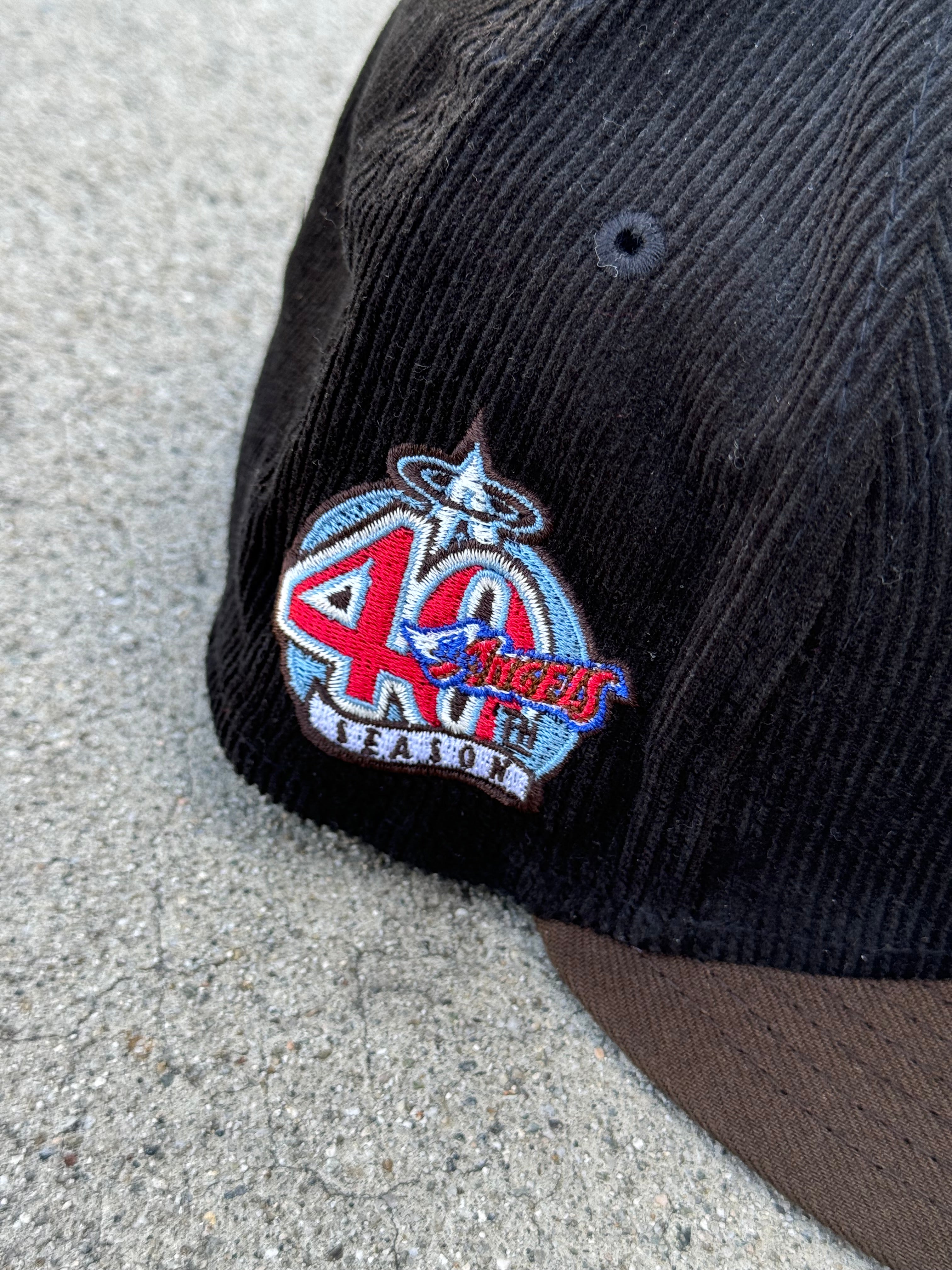 Anaheim Angels Script Bat Logo 2Tone Black Brown Blue UV 40th Patch