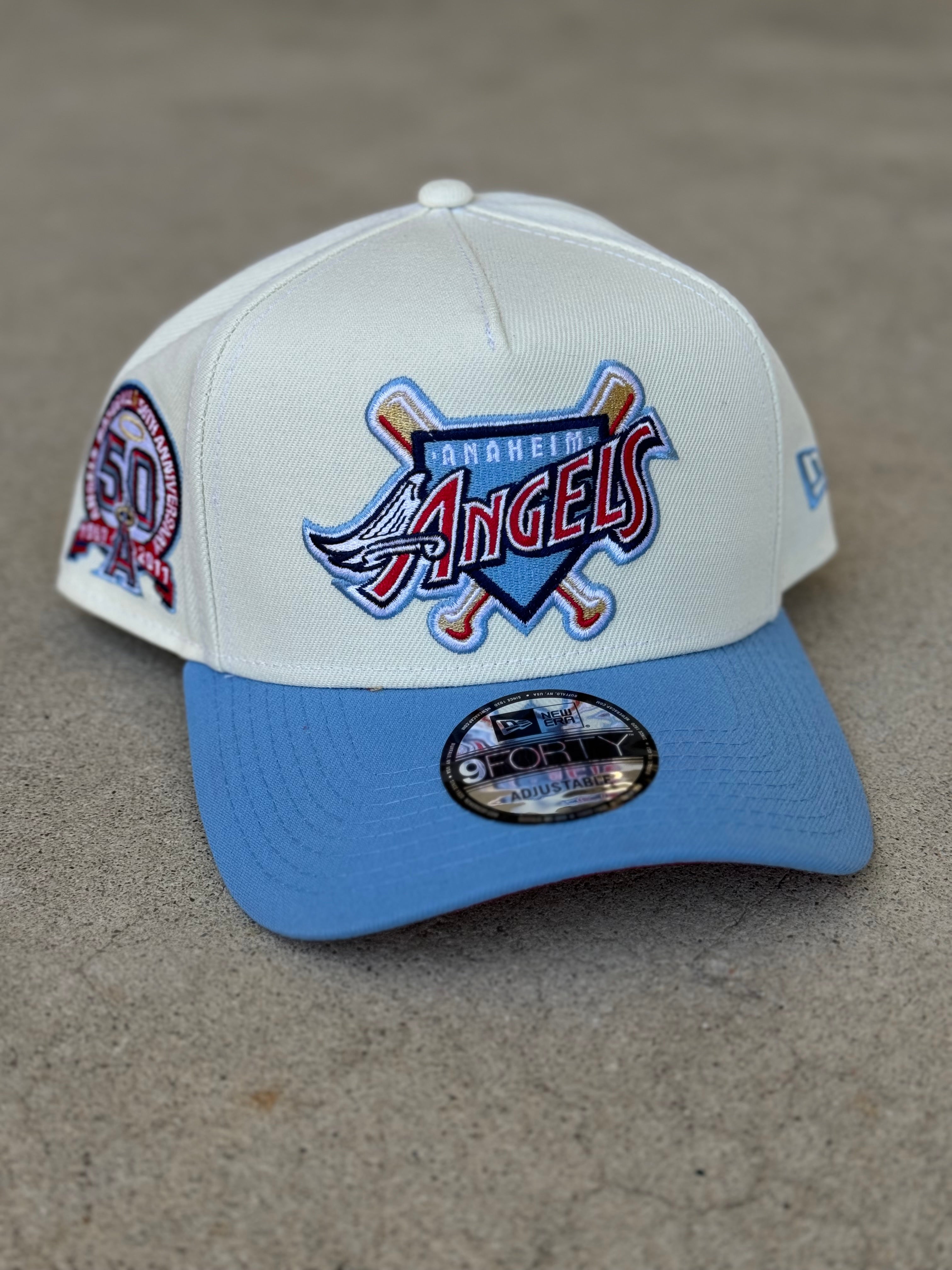 Anaheim Angels Bat Logo Chrome Baby Blue 50th