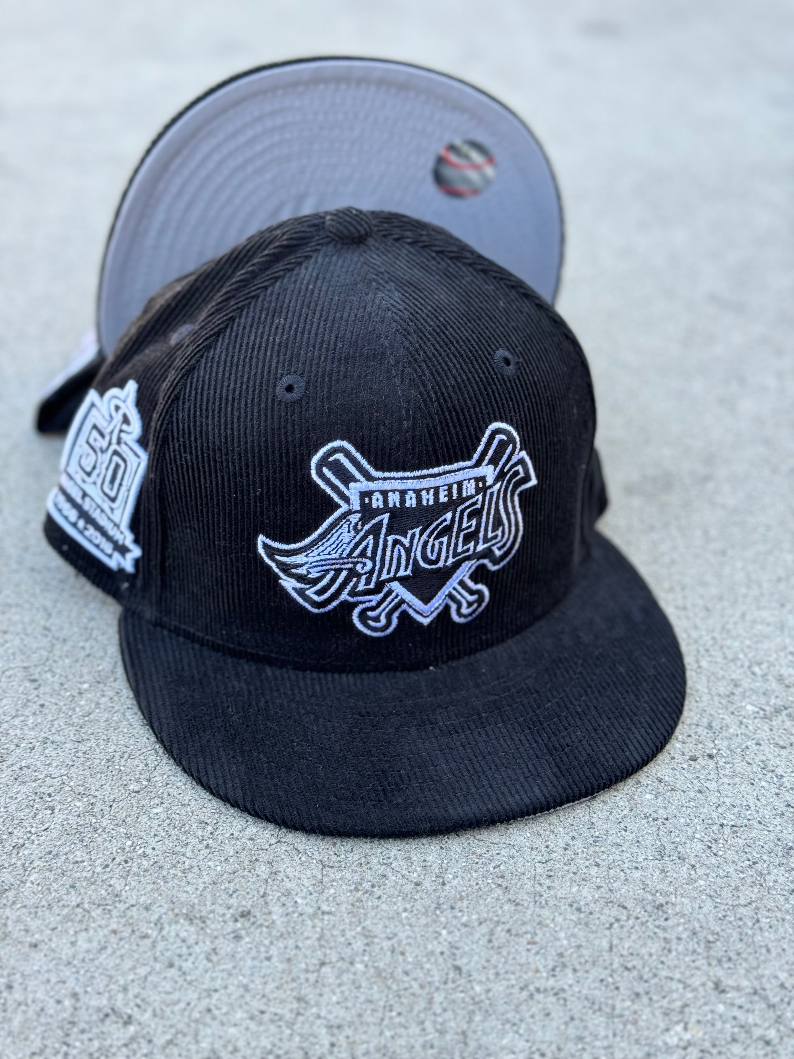 Anaheim Angels Bat Script Black Cord Grey UV 50th Anniversary