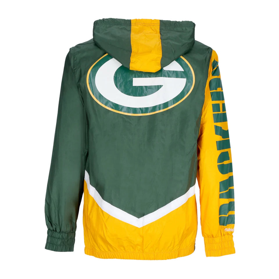 Mitchell & Ness Men's Packers Undeniable Full Zip Nfl Windbreaker Hood