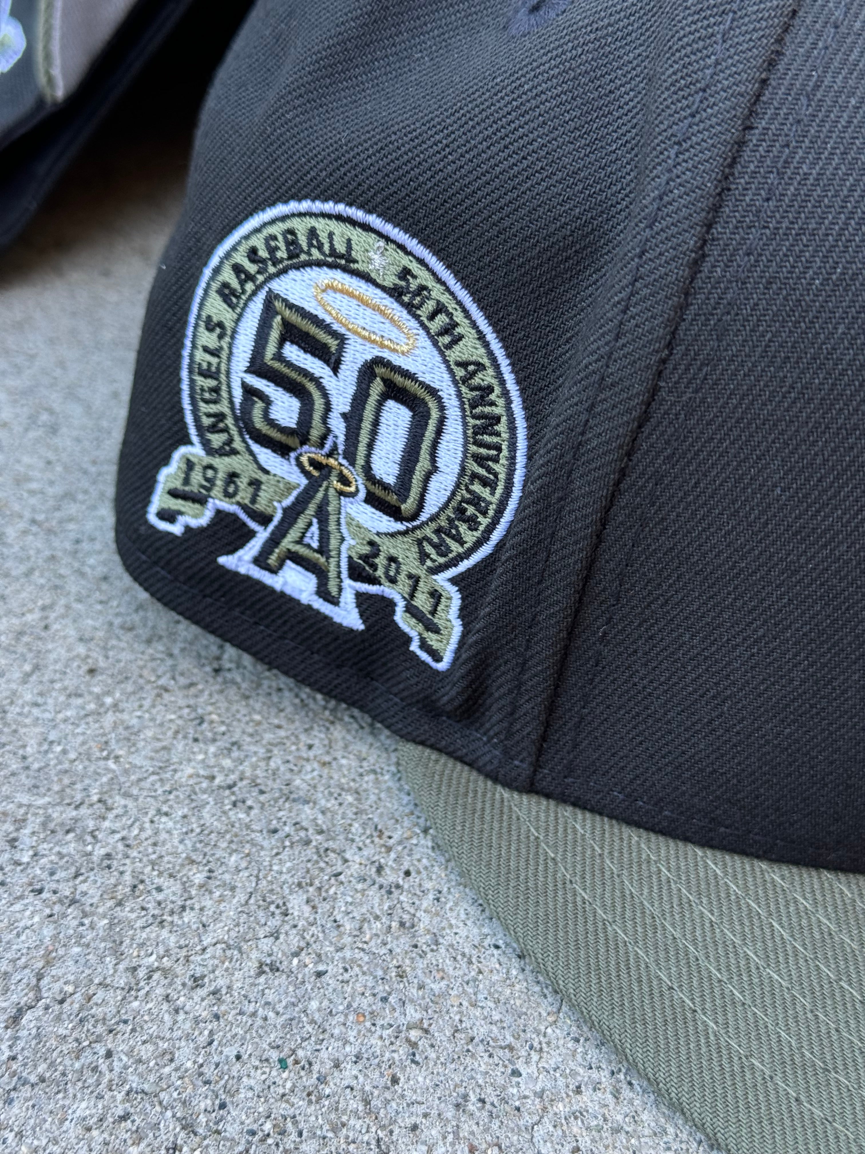 Anaheim Angels 2Tone Black Olive Grey UV 50th Patch
