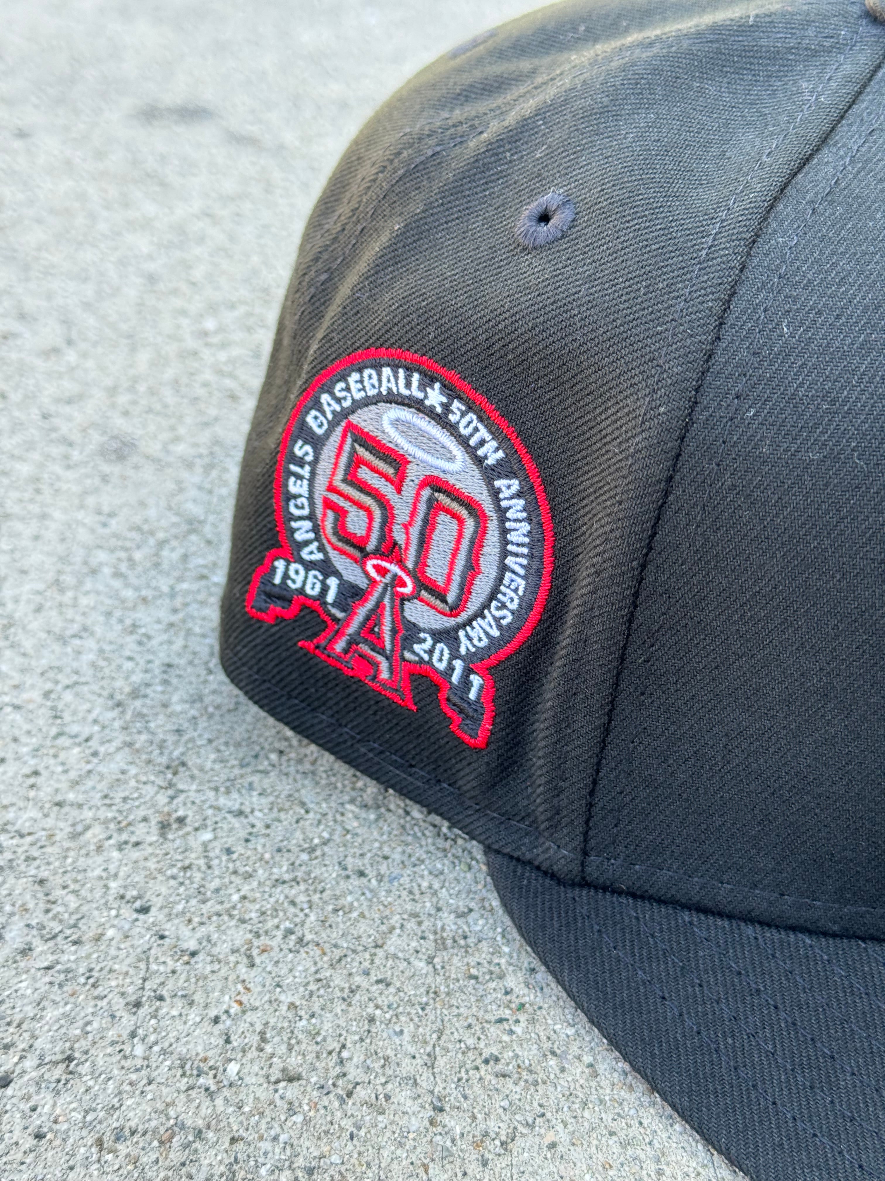 Anaheim Angels Black Anaheim Logo Red UV 50th Anniversary Patch