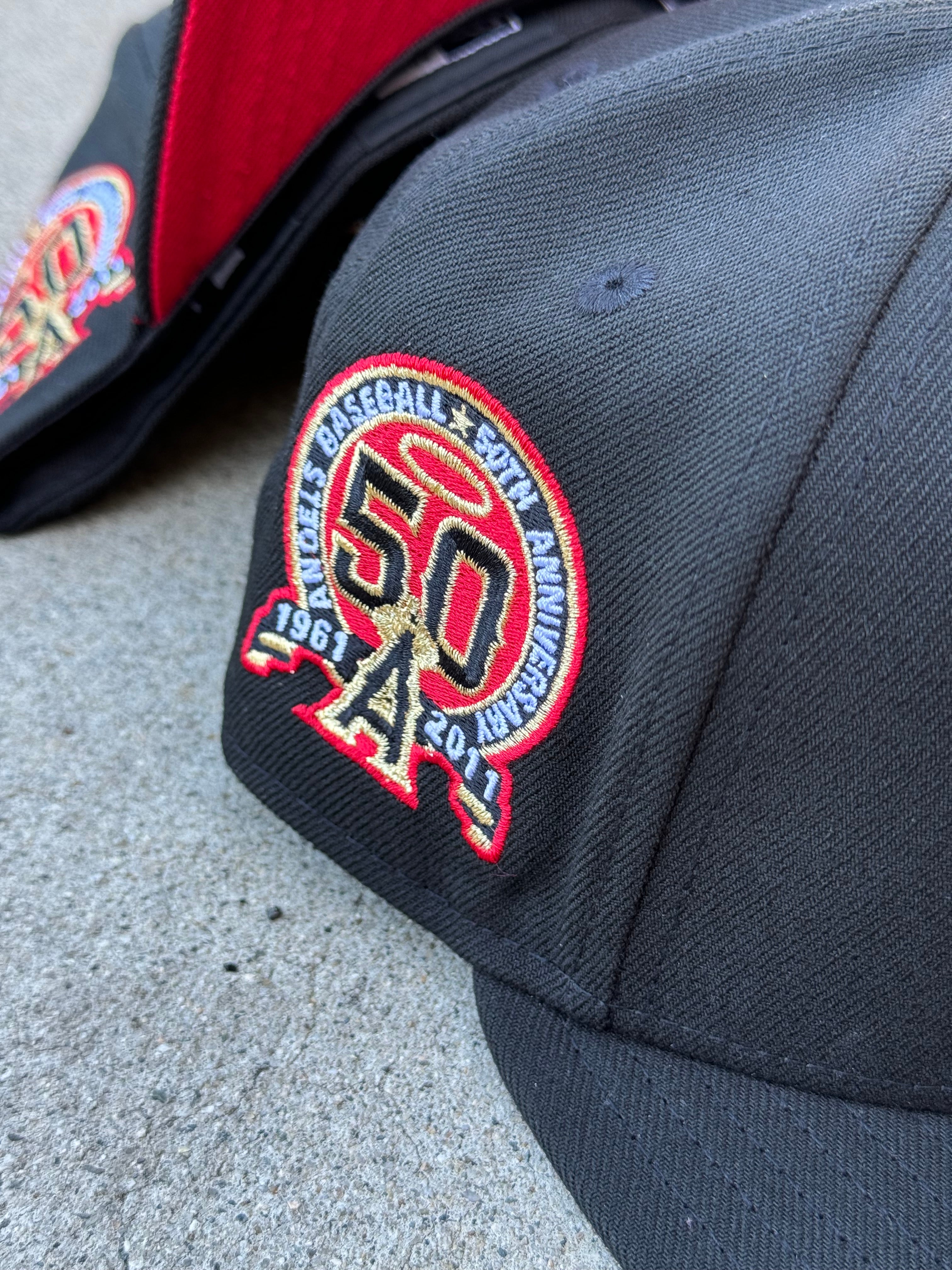 Anaheim Angels Black Gold Outline Red UV 50th Patch