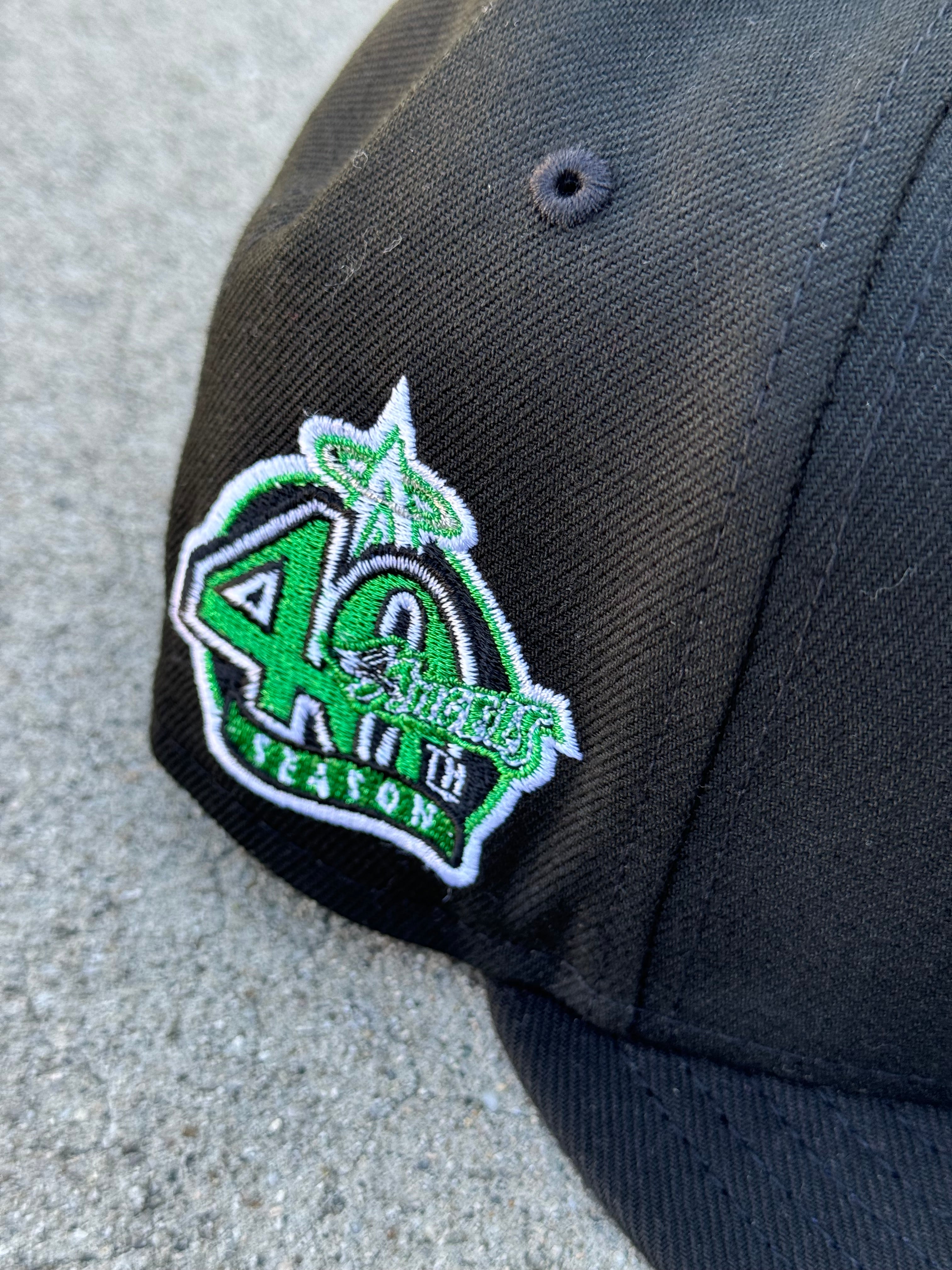 Anaheim Angels Wing Black Green Metallic Stitching Grey UV 40th Anniversary