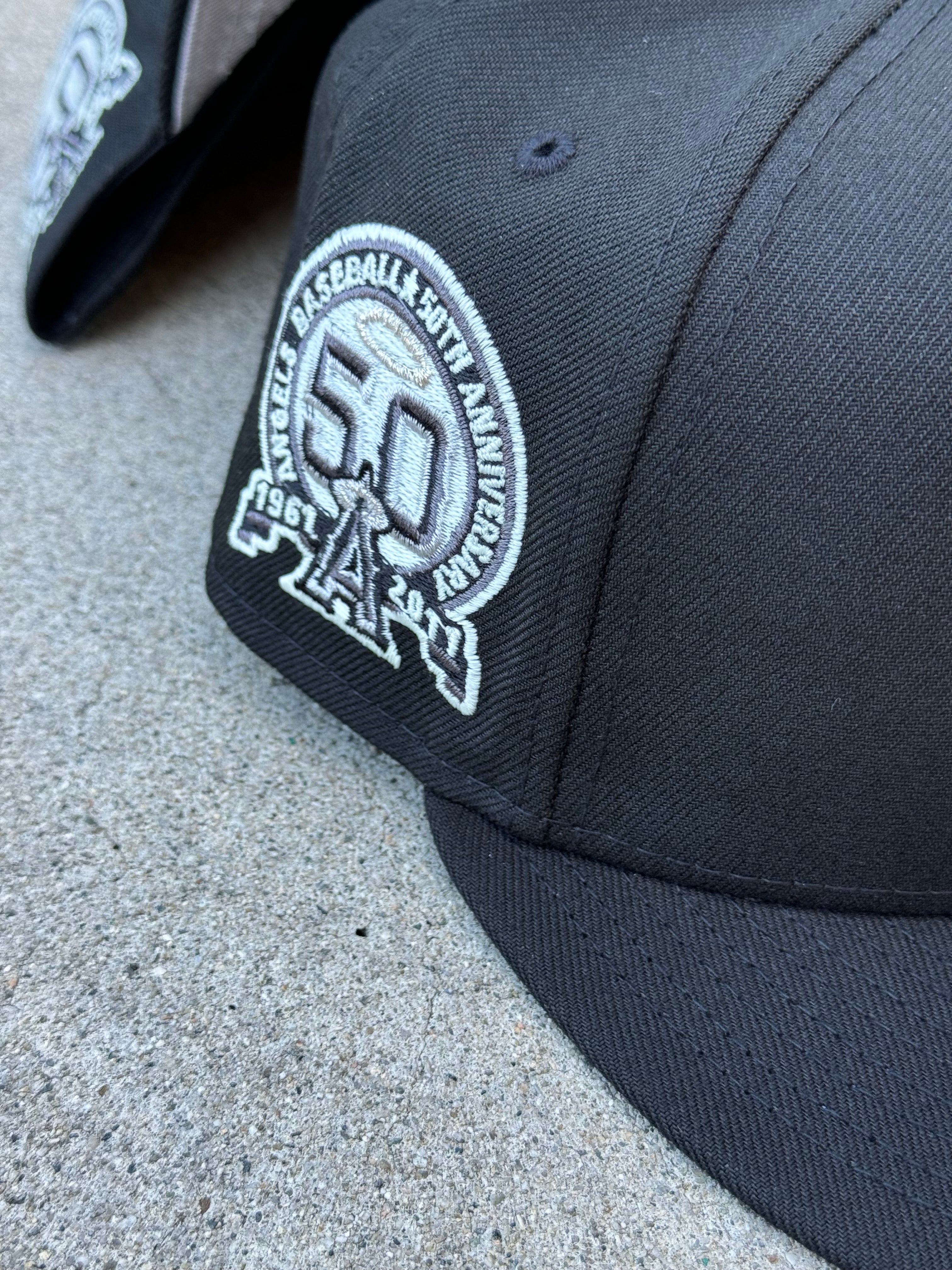 Anaheim Angels Wing Black Grey UV Glow In The Dark Stitching 50th