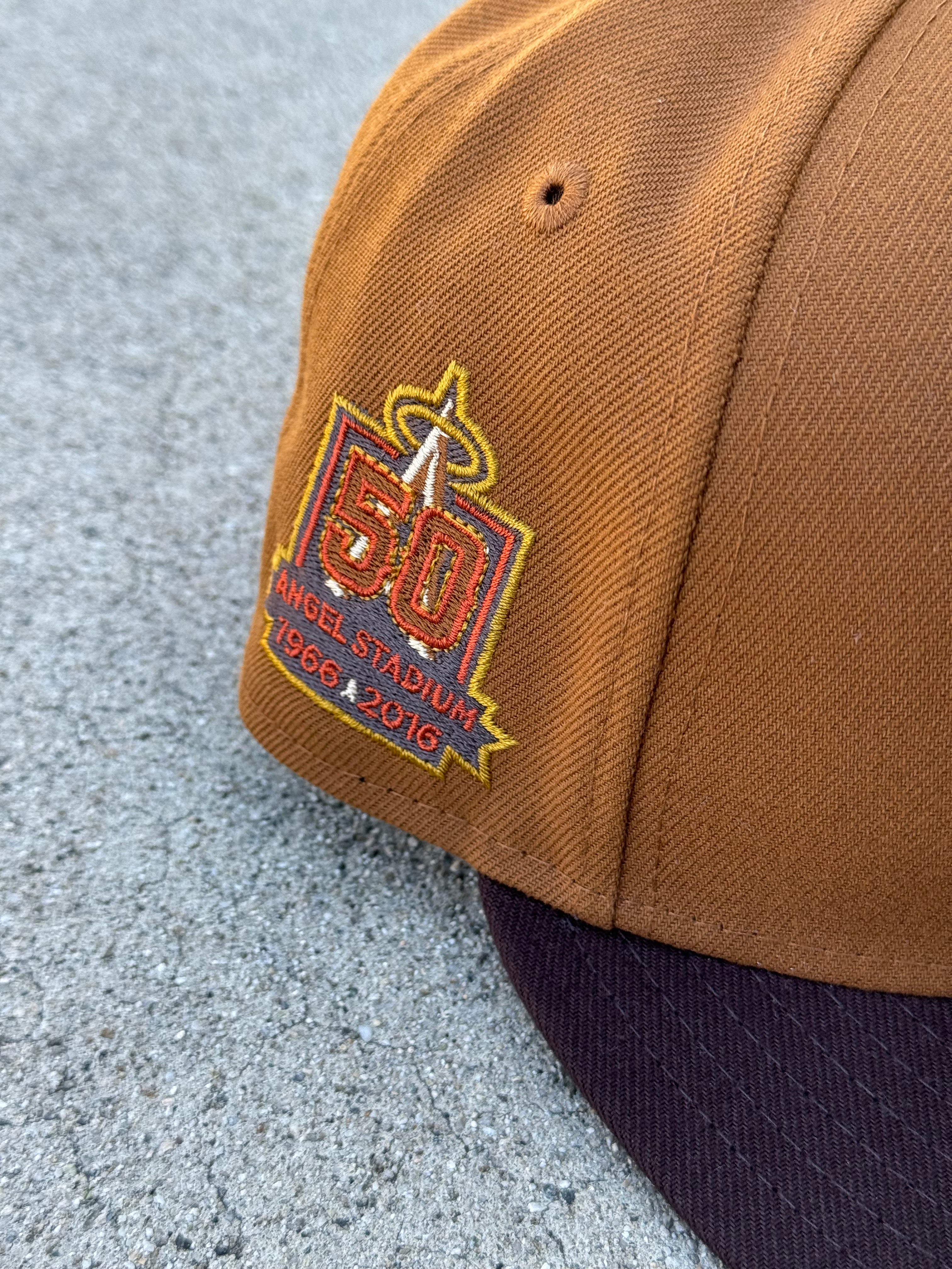 Anaheim Angels Script 2Tone Peanut Brown Chrome UV 50th Patch