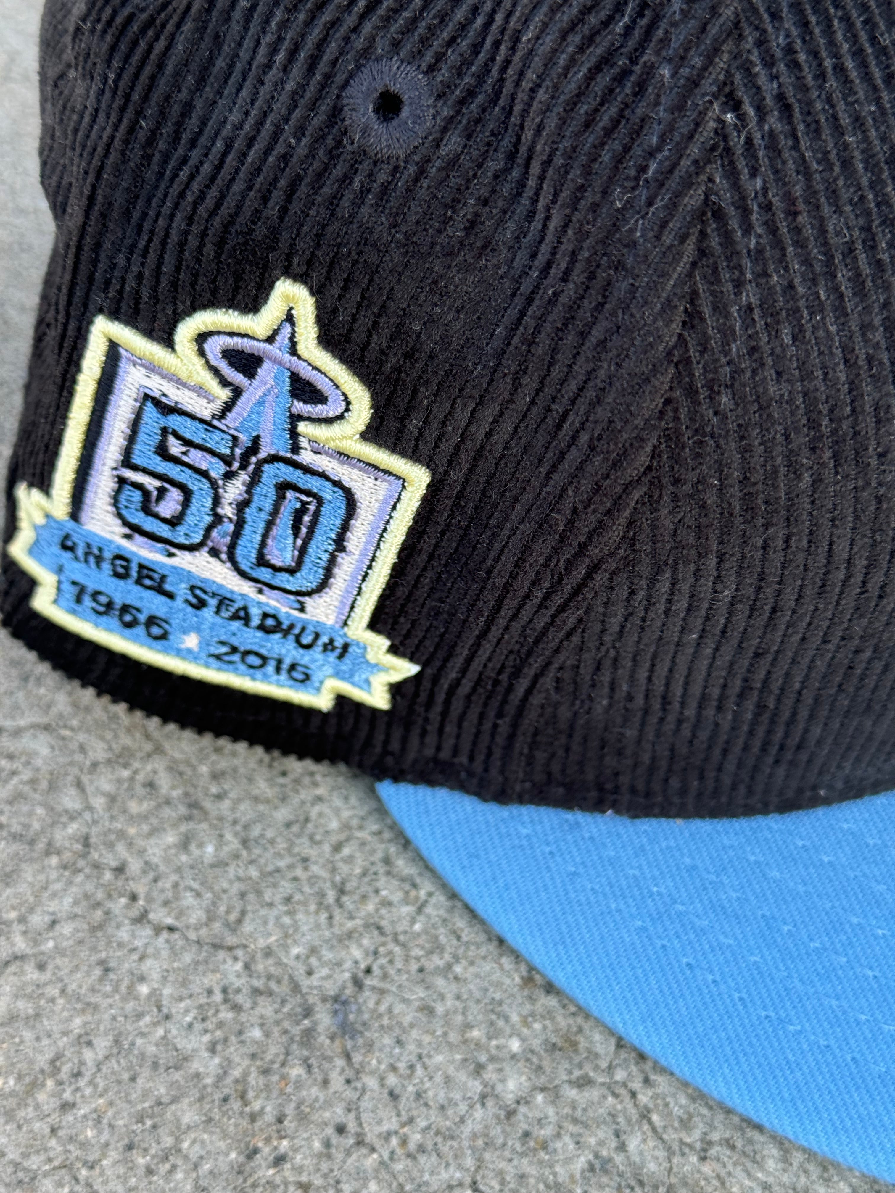 Anaheim Angels Wing 2Tone Cord Baby Blue Grey UV 50th Stadium Patch